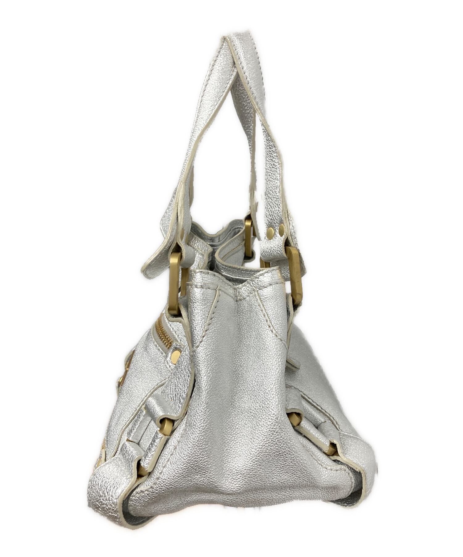 JIMMY CHOO シルバー パーティバック 中古・古着通販】JIMMY CHOO (ジミーチュウ) マディバッグ シルバー
