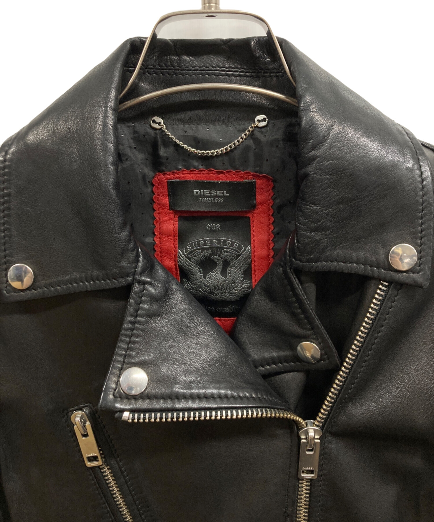 中古・古着通販】DIESEL (ディーゼル) ラムレザーライダースジャケット