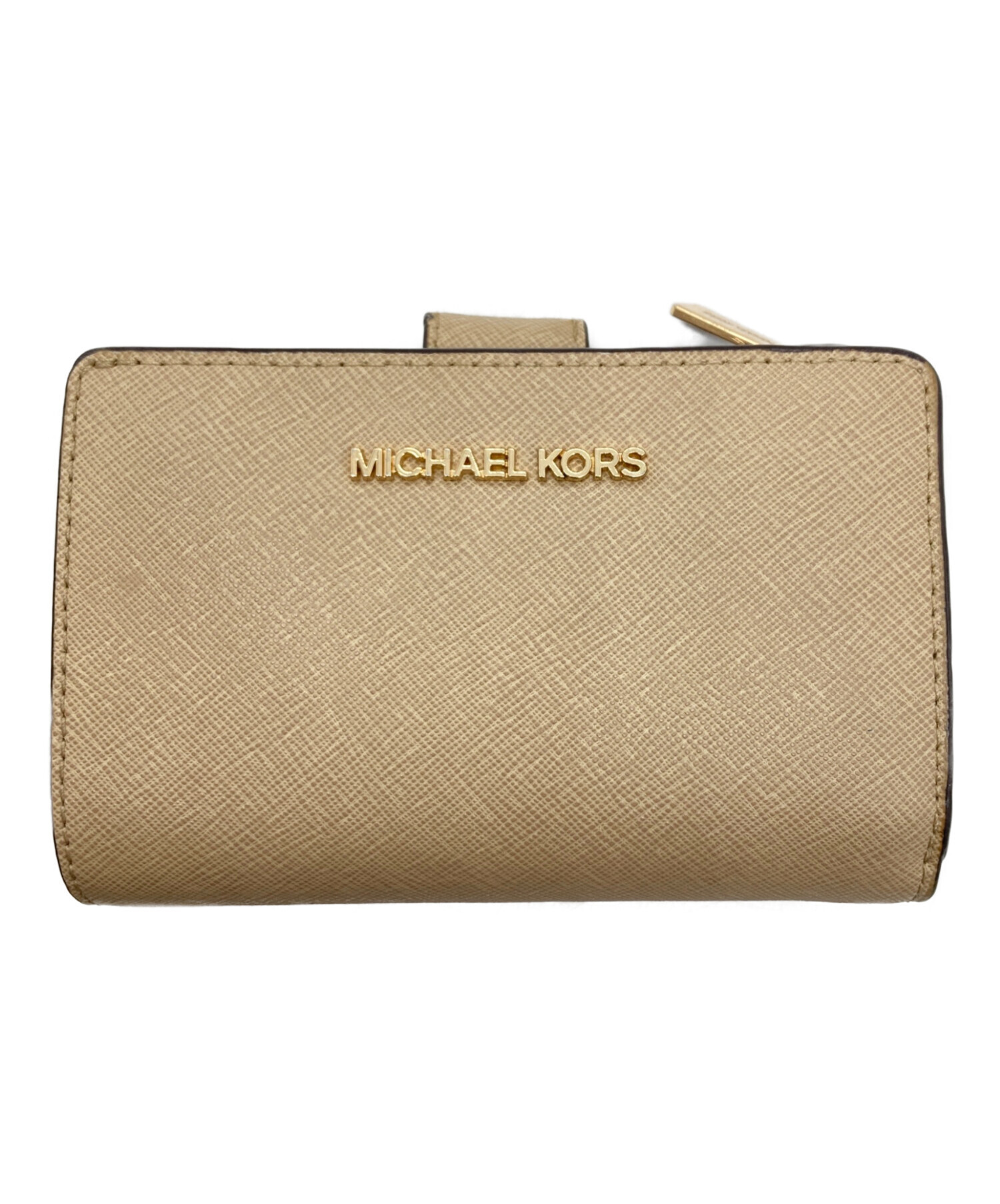 中古・古着通販】MICHAEL KORS (マイケルコース) 2つ折り財布 ベージュ