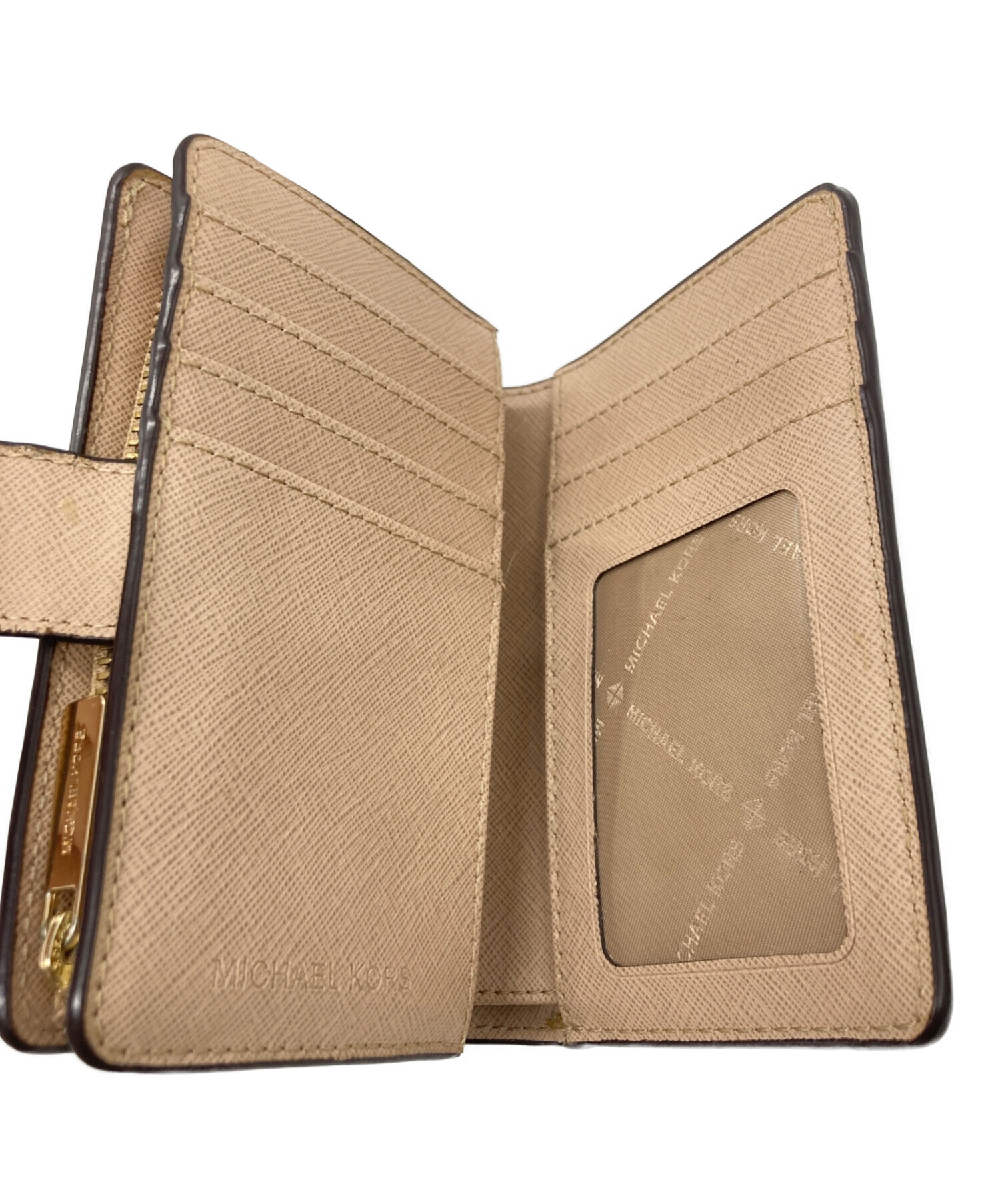 中古・古着通販】MICHAEL KORS (マイケルコース) 2つ折り財布 ベージュ