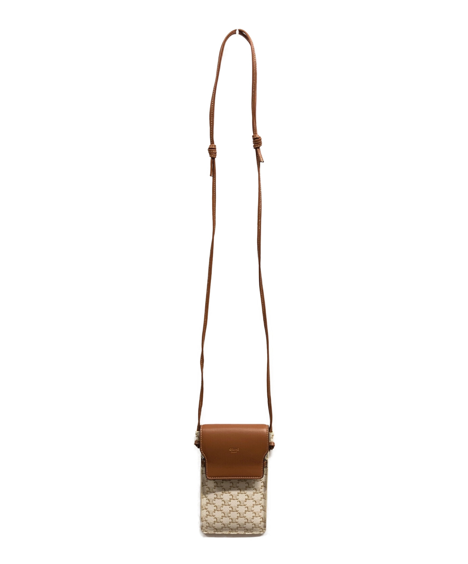 中古・古着通販】CELINE (セリーヌ) トリオンフ フォンポーチ ブラウン