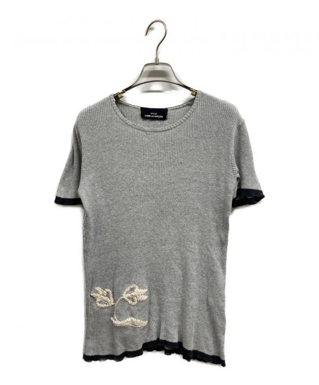 トリコ・デ・サボン　ステンカラー　グレー 半袖ニット 中古・古着通販】tricot COMME des GARCONS (トリココムデギャルソン