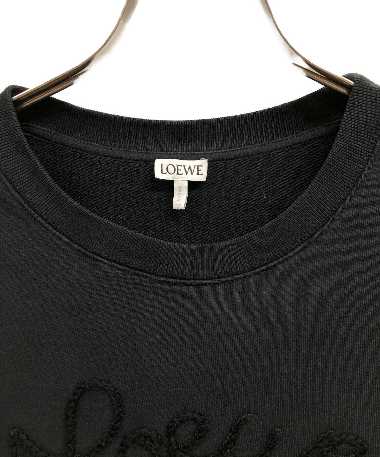 中古・古着通販】LOEWE (ロエベ) ロゴ刺繍スウェット ブラック サイズ