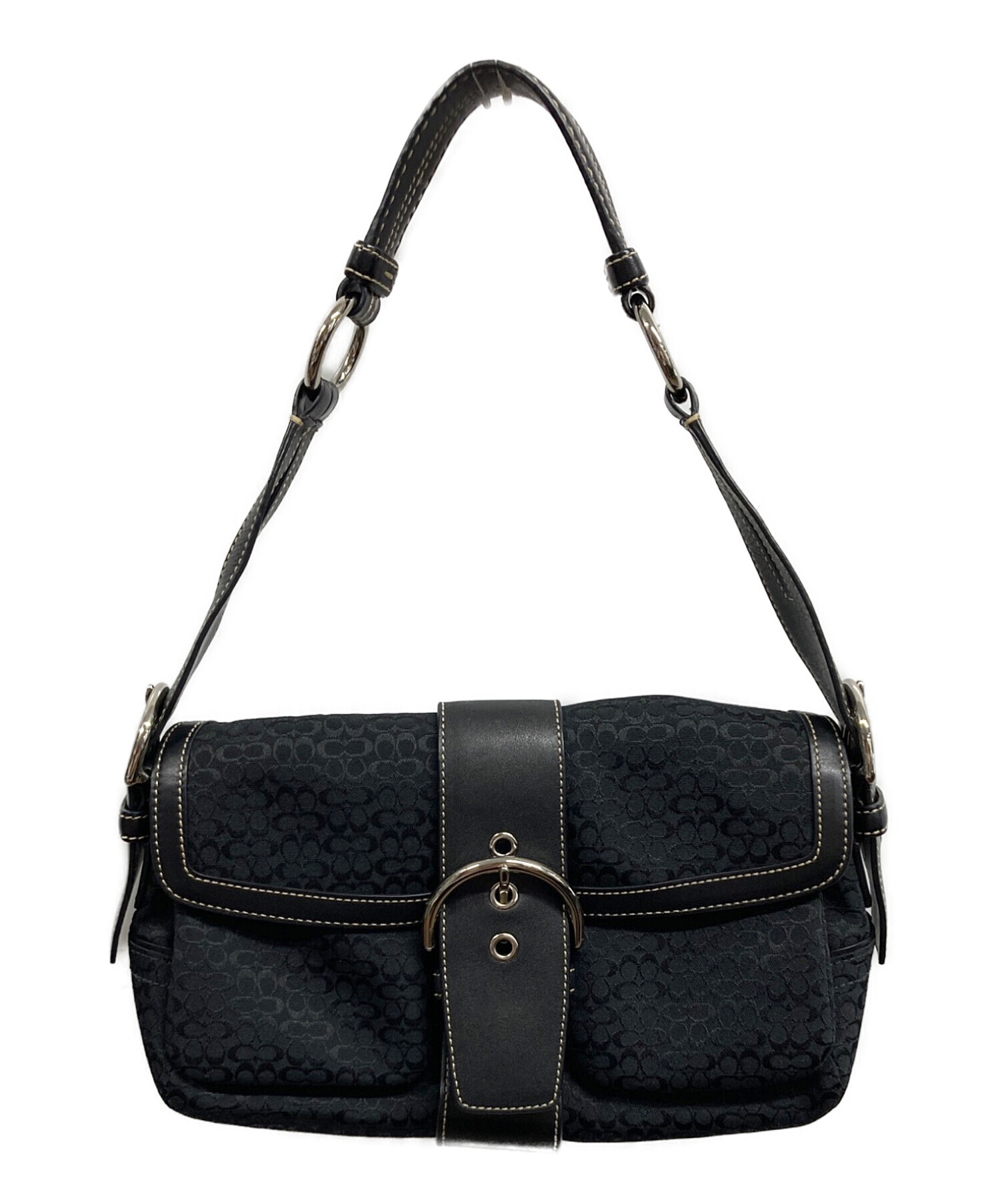 未使用　コーチ　ブラック 中古・古着通販】COACH (コーチ) ショルダーバッグ ブラック｜ブランド
