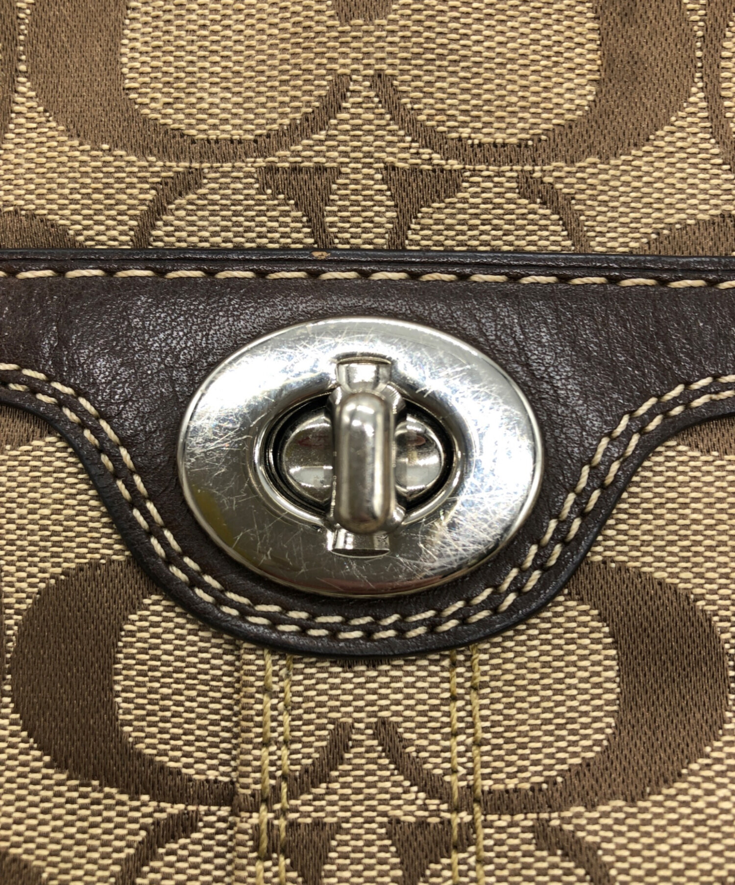 Coach ショルダーバッグ ブラウン　シグネチャー　新品未使用品 中古・古着通販】COACH (コーチ) シグネチャー ショルダーバッグ