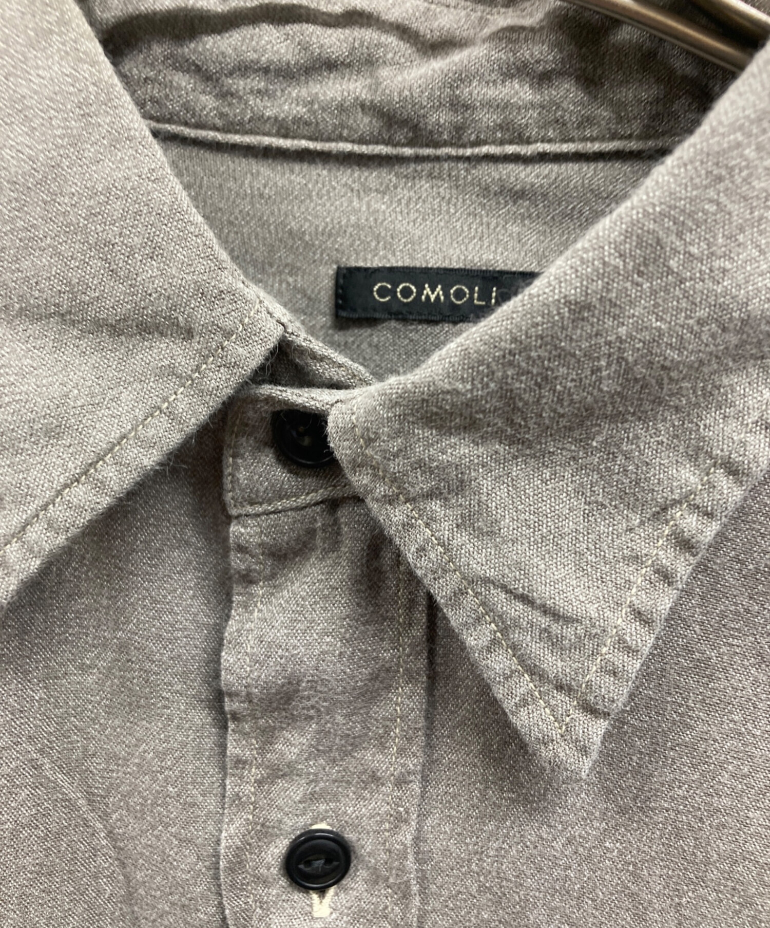 【美品】24SS comoli ヨリ杢　ワークシャツ グレー　サイズ2 中古・古着通販】COMOLI (コモリ) ヨリ杢ワークシャツ グレー サイズ:2