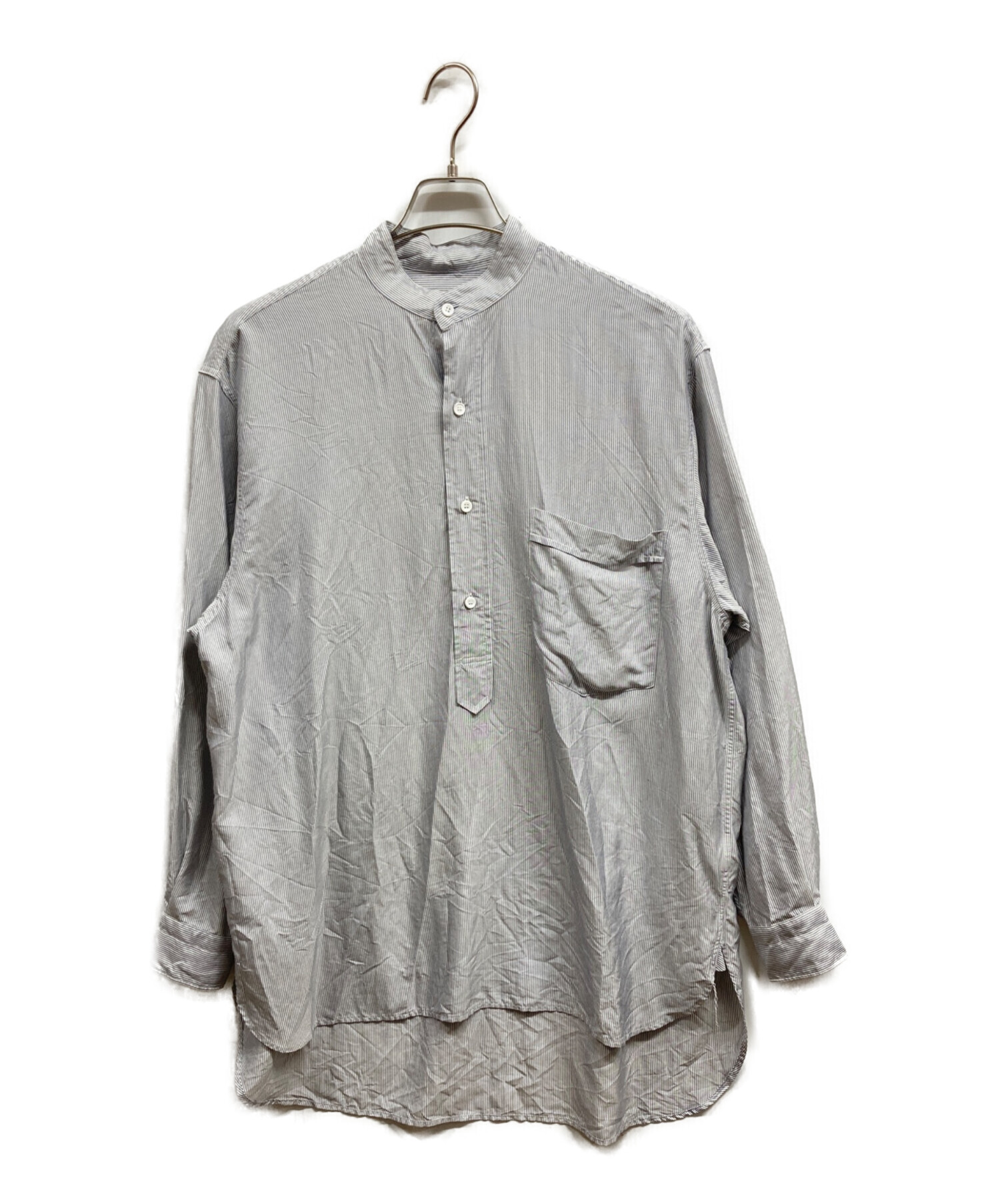 中古・古着通販】COMOLI (コモリ) SILK STRIPE PULLOVER SHIRT/COMOLI