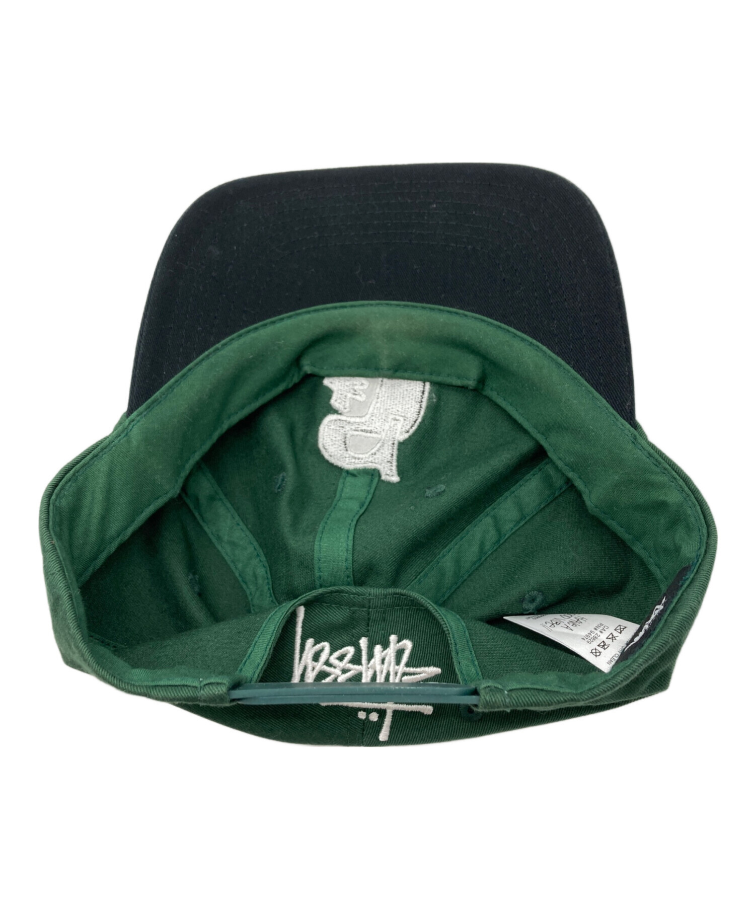 STÜSSY ステューシー オールドイングリッシュロゴ キャップ 緑ツバ 中古・古着通販】stussy (ステューシー) Vintage S Low Pro Snapback