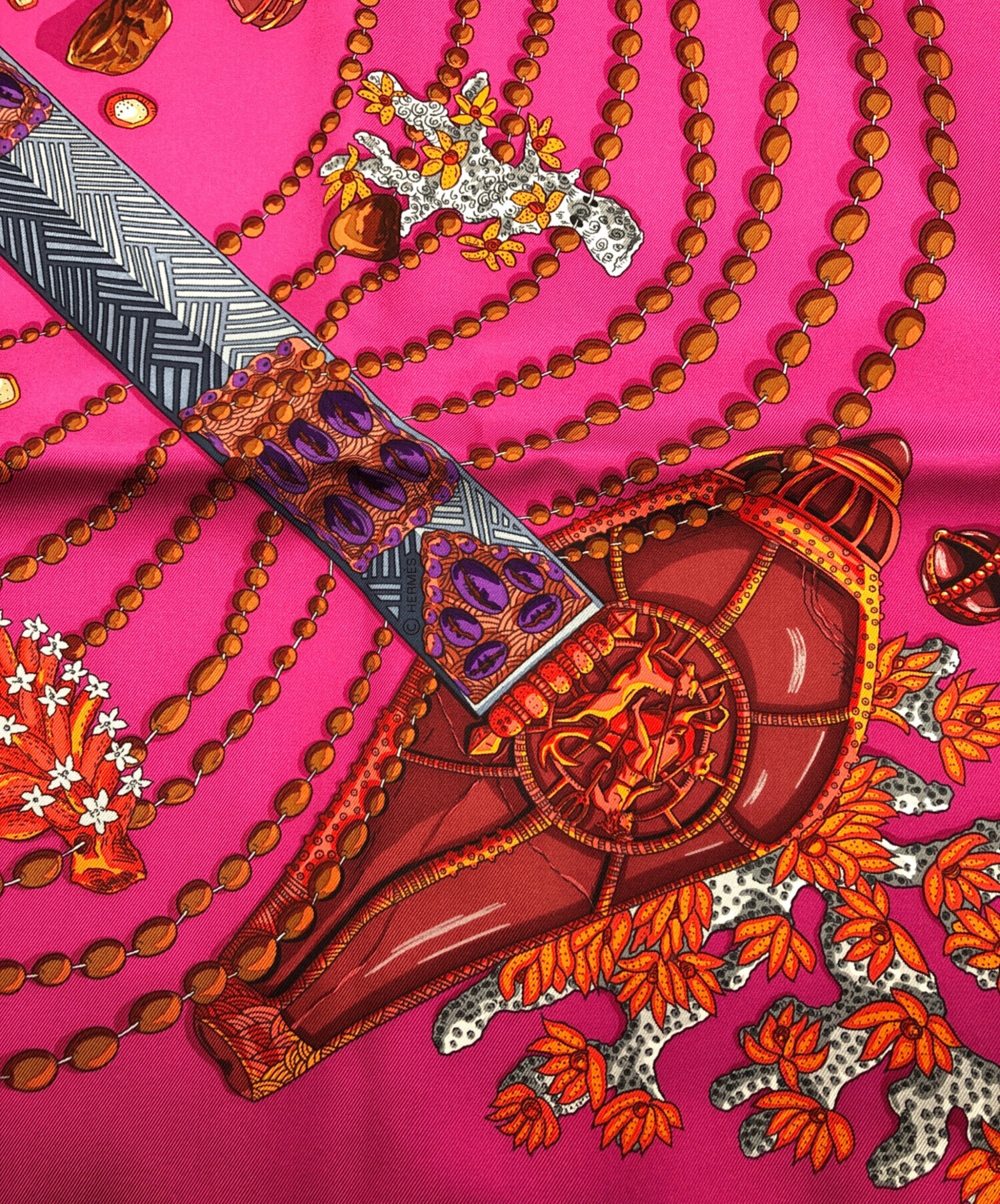 中古・古着通販】HERMES (エルメス) シルクスカーフ ピンク｜ブランド