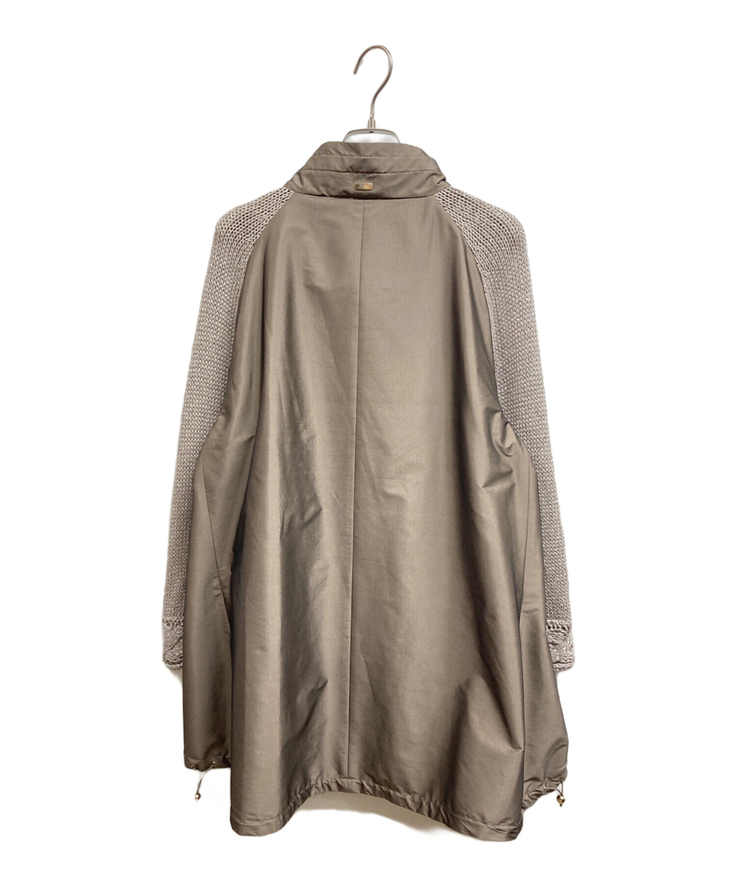 中古・古着通販】HERNO (ヘルノ) ニット切替ナイロンブルゾン ブラウン