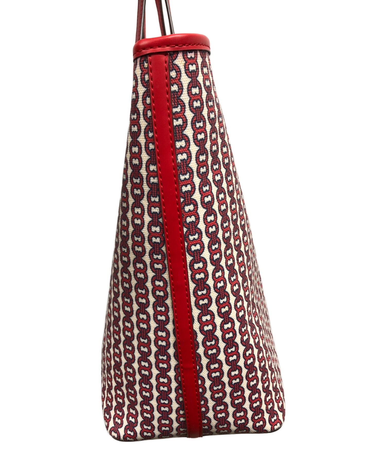 Tory Burch トートバッグ レッド/ホワイト 中古・古着通販】TORY BURCH (トリーバーチ) トートバッグ レッド
