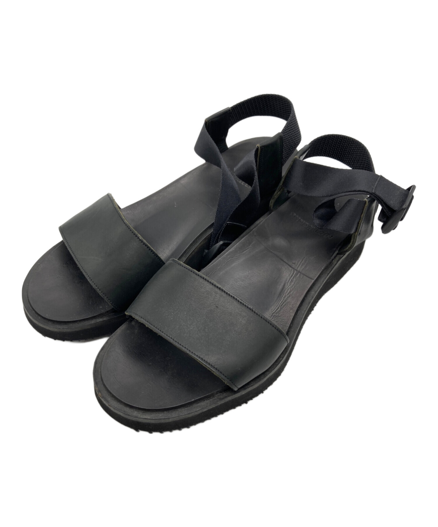 中古・古着通販】FOOTWORKS (フットワークス) レザーサンダル ブラック