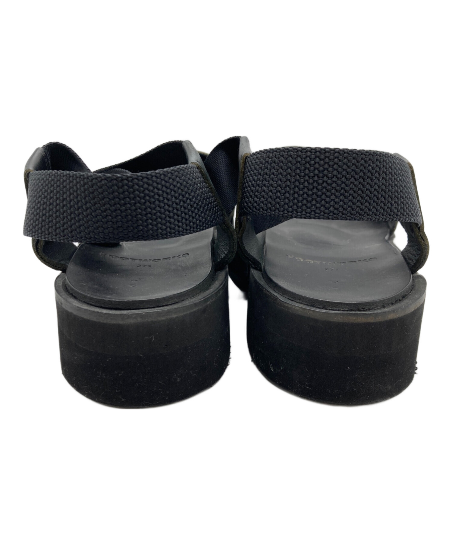 中古・古着通販】FOOTWORKS (フットワークス) レザーサンダル ブラック