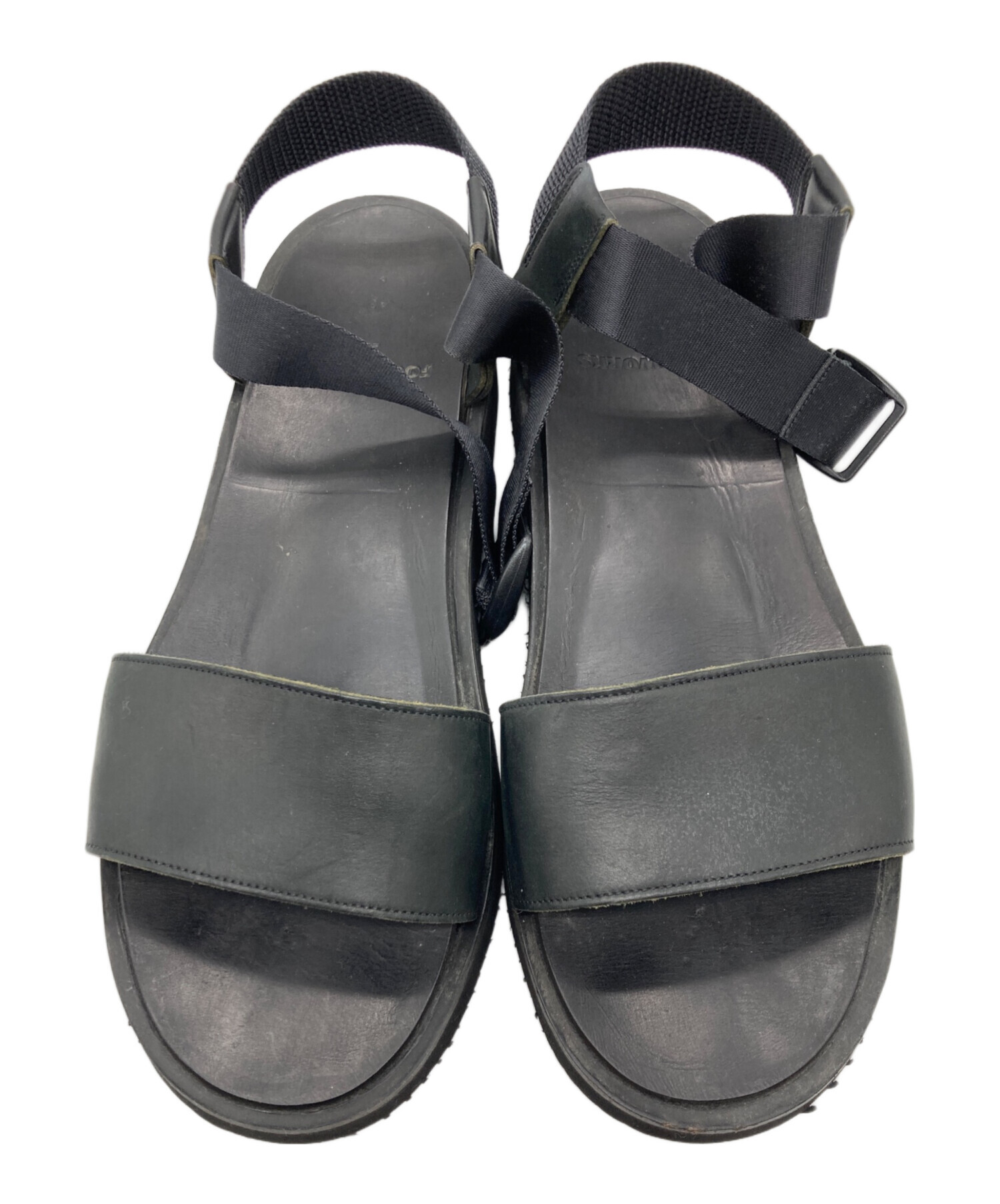 中古・古着通販】FOOTWORKS (フットワークス) レザーサンダル ブラック