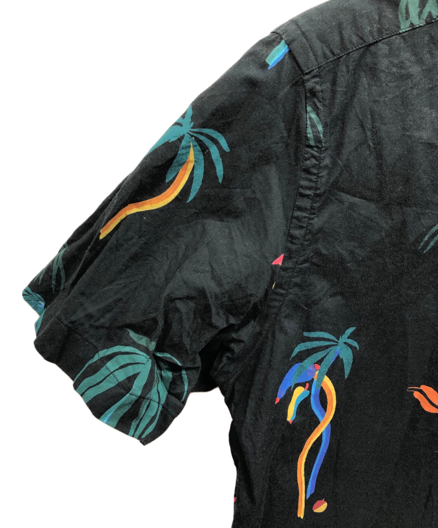 ま*d様 希少！ポールスミス 半袖 レーヨンアロハシャツ イタリア製 ブラック 中古・古着通販】Paul Smith (ポールスミス) アロハシャツ/Paul Smith