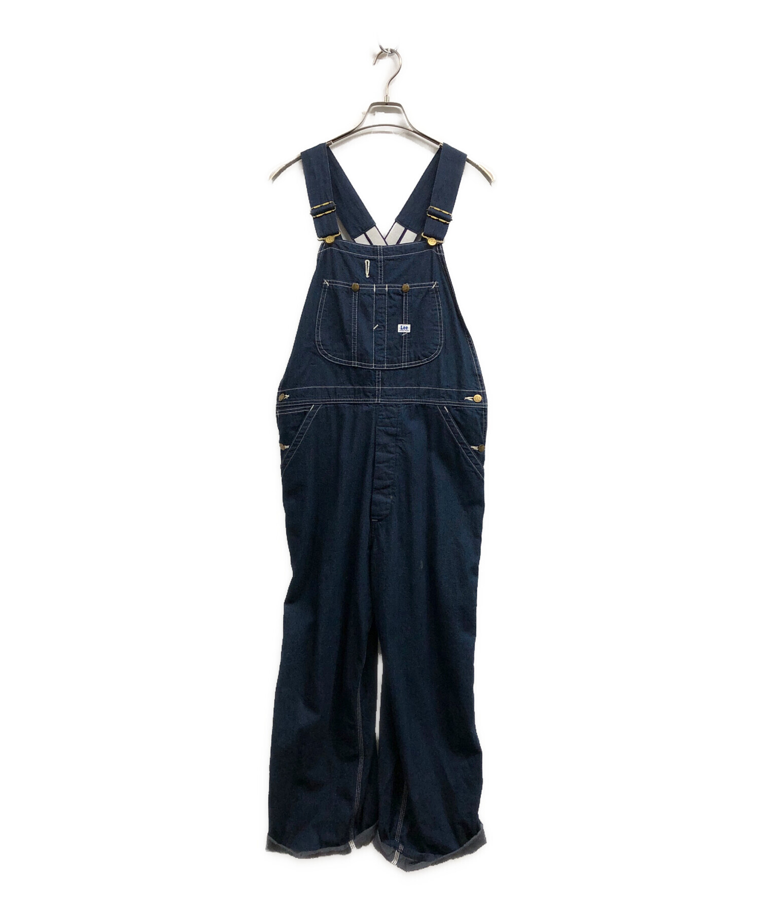 Z113【90s】【W34】LEE オーバーオール デニム インディゴ メンズ 中古・古着通販】LEE (リー) デニムオーバーオール/LEEデニム
