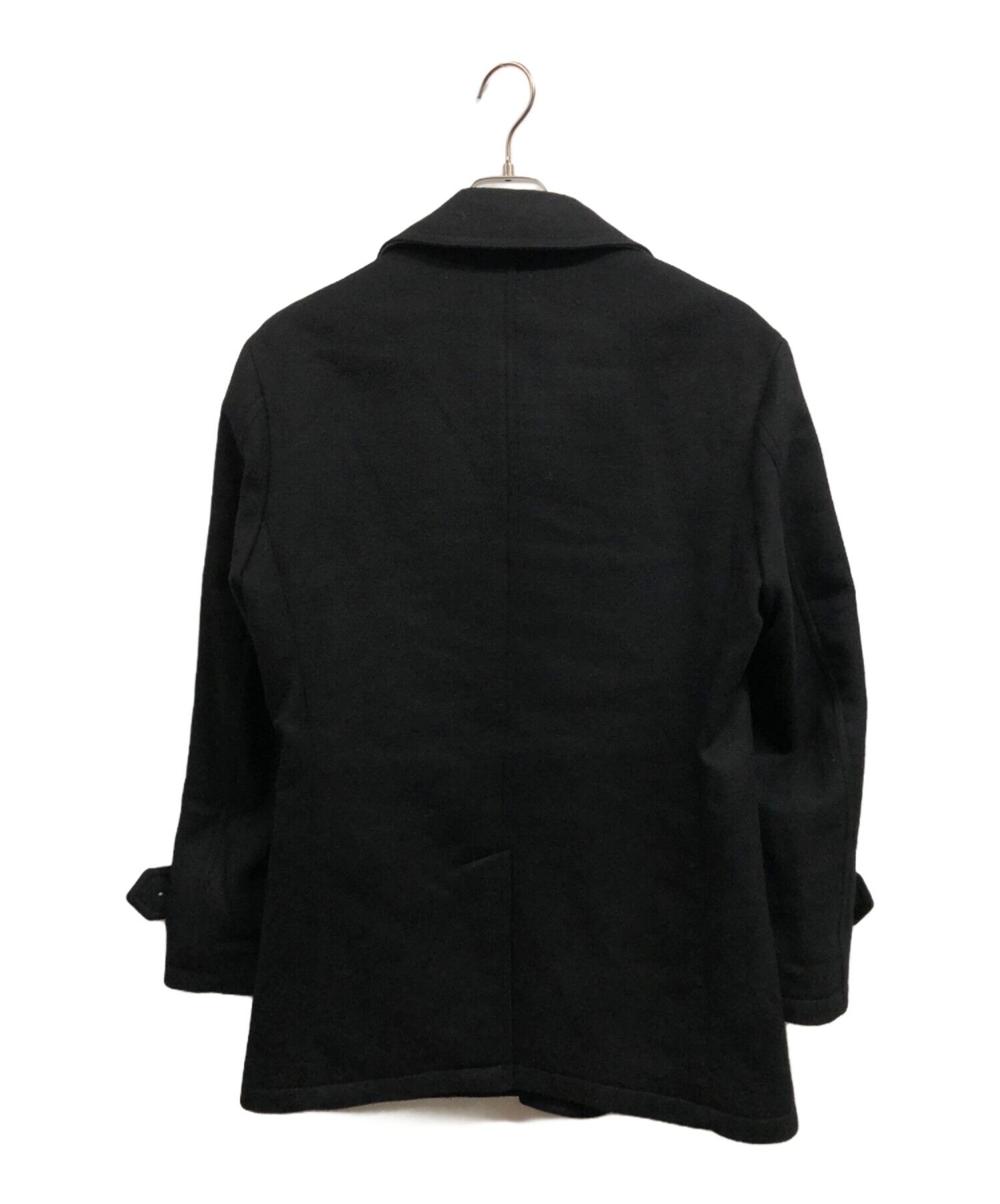 Burberry Black Label ウールピーコート ブラック 中古・古着通販】BURBERRY BLACK LABEL (バーバリーブラックレーベル