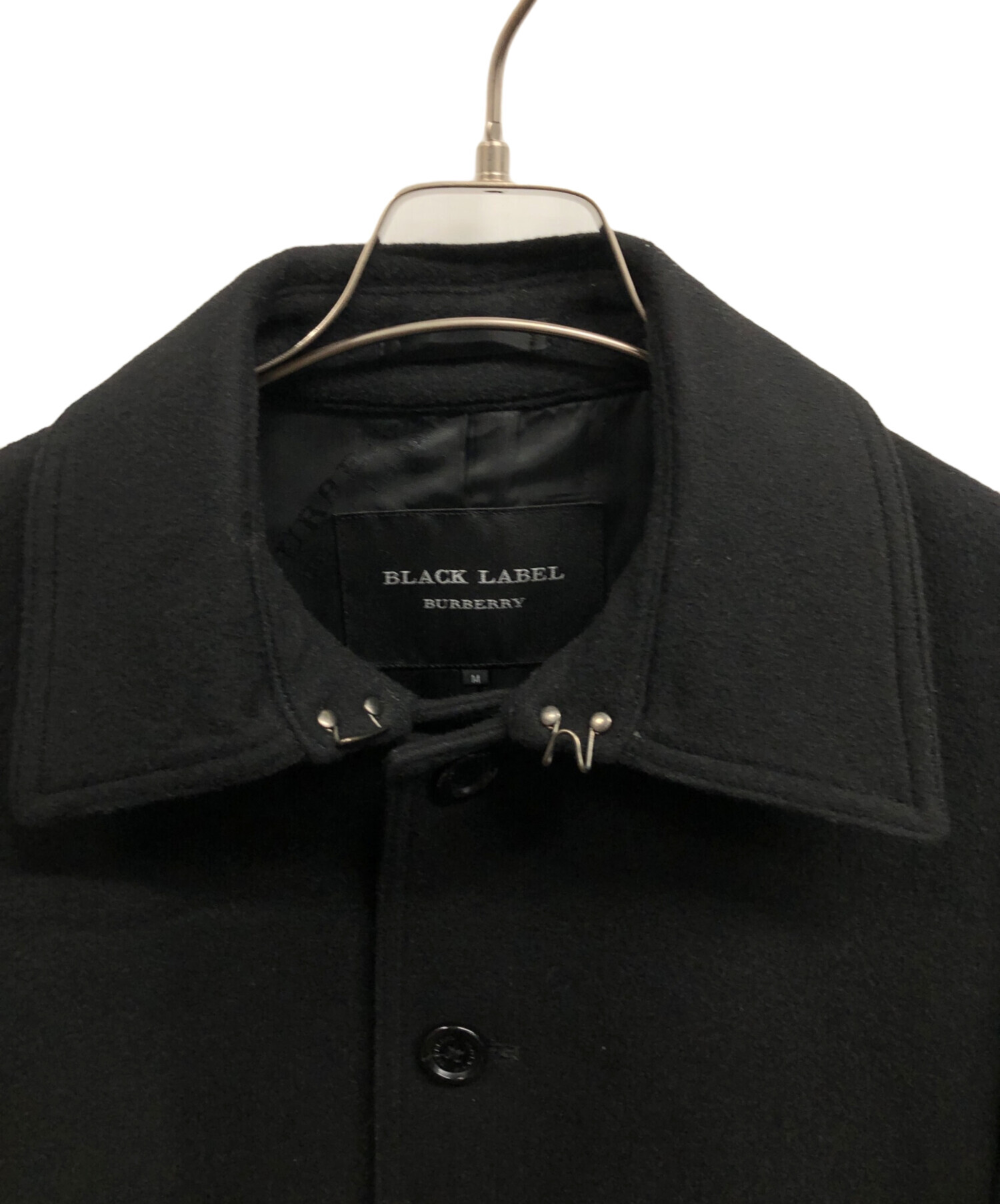 【アンゴラ混】Burberry Black Label ウールコート ブラック 中古・古着通販】BURBERRY BLACK LABEL (バーバリーブラックレーベル