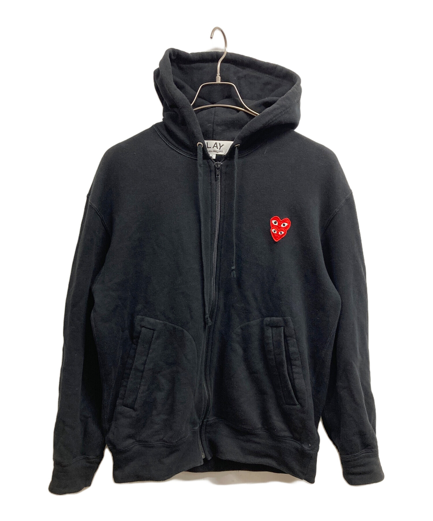 春セール　コムデギャルソン　 ジップアップパーカー日本製 中古・古着通販】PLAY COMME des GARÇONS (プレイコムデギャルソン