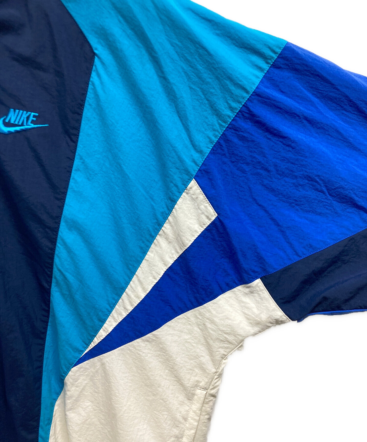 中古・古着通販】NIKE (ナイキ) 90sナイロンジップジャケット ブルー