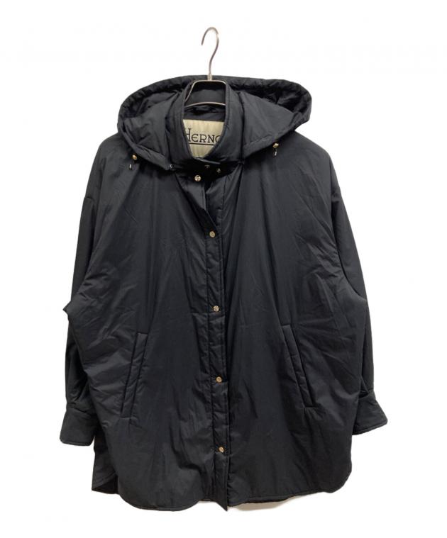 HERNO ヘルノ ブルゾン 44(S位) 黒 【古着】【中古】 中古・古着通販】HERNO (ヘルノ) ナイロンジャケット ネイビー サイズ