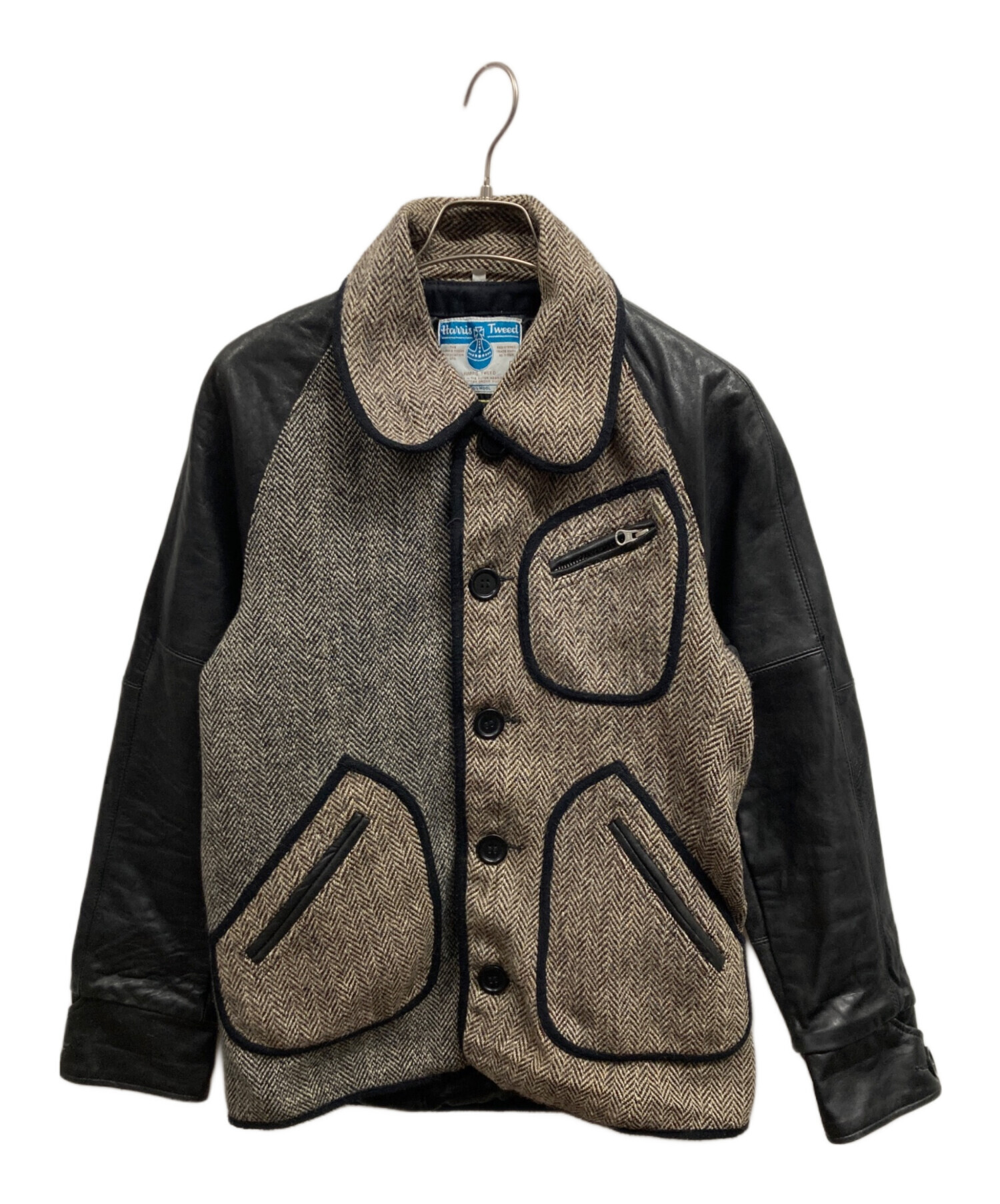 中古・古着通販】Harris Tweed (ハリスツイード) レザー切替ツイード