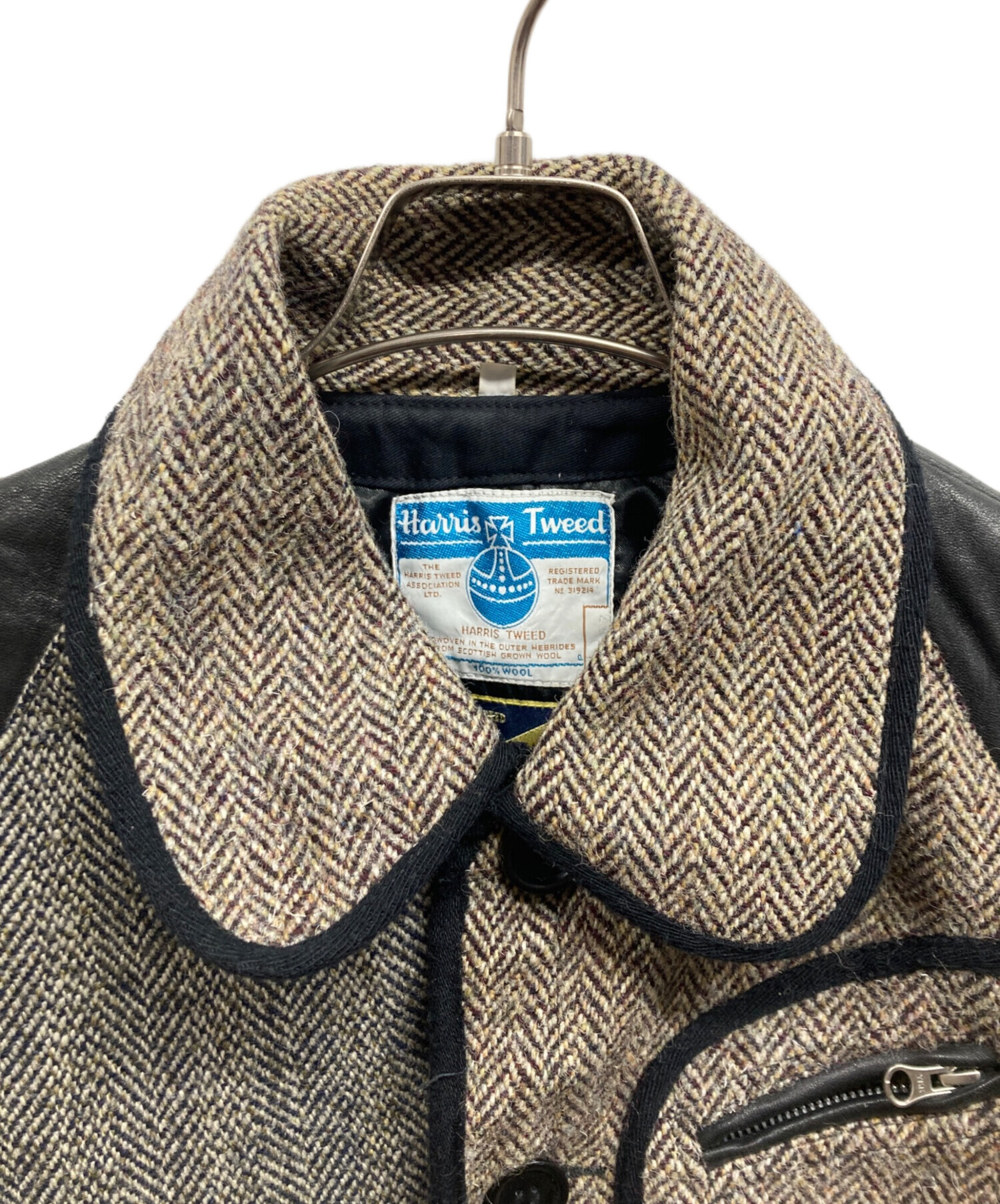中古・古着通販】Harris Tweed (ハリスツイード) レザー切替ツイード