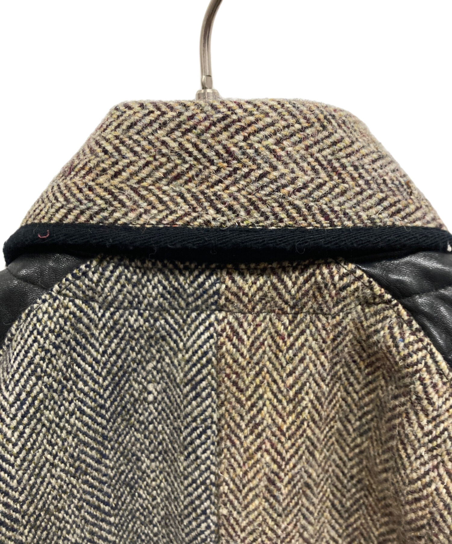 中古・古着通販】Harris Tweed (ハリスツイード) レザー切替ツイード