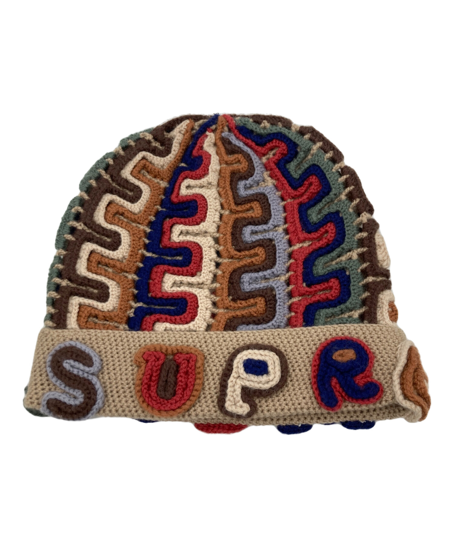 SUPREME 刺繍ストーン付きニット帽 ベージュ 中古・古着通販】Supreme (シュプリーム) Yarn Applique Beanie Khaki