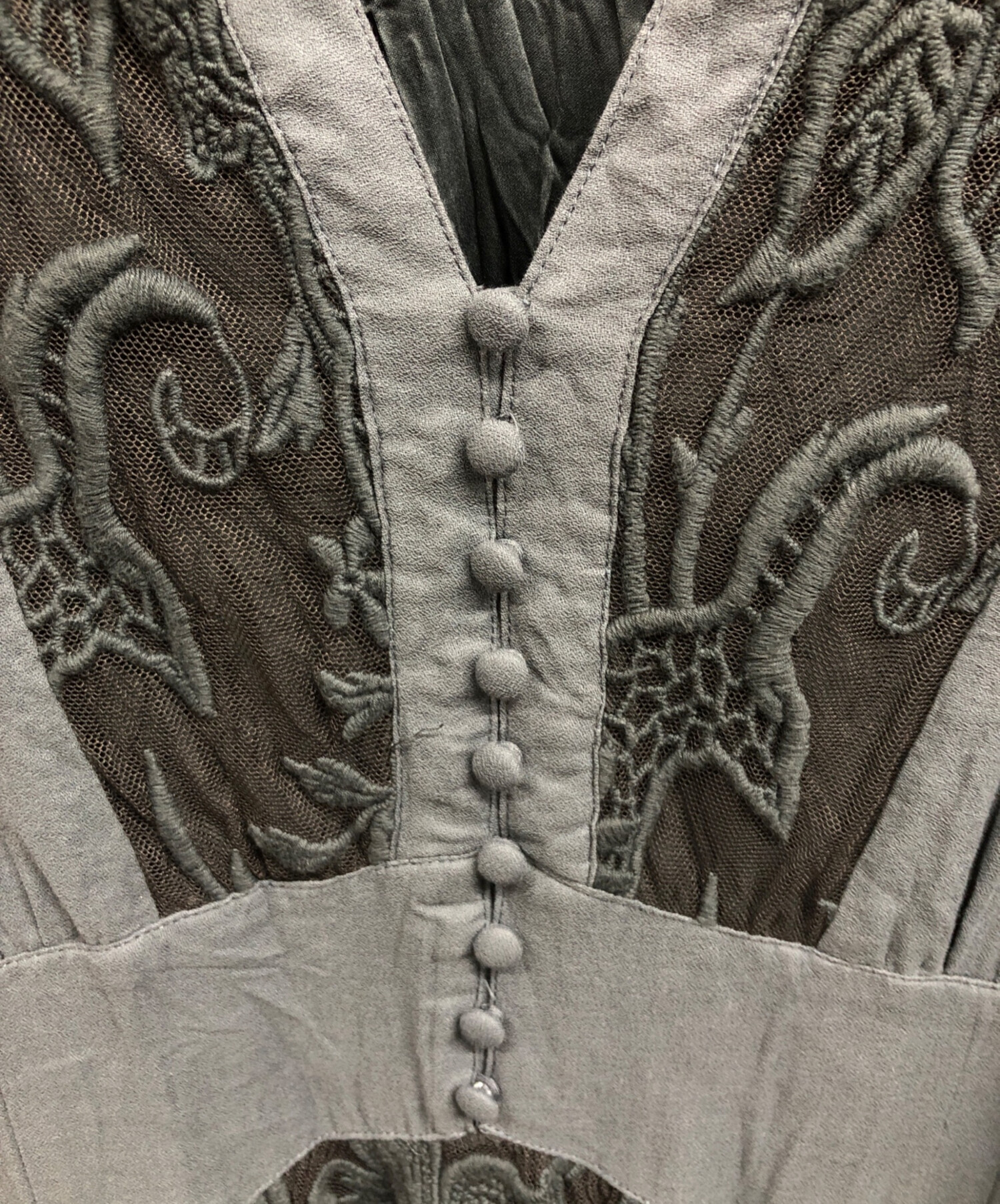 中古・古着通販】AMERI (アメリ) MEDI EMBROIDERY TULLE LACE DRESS 