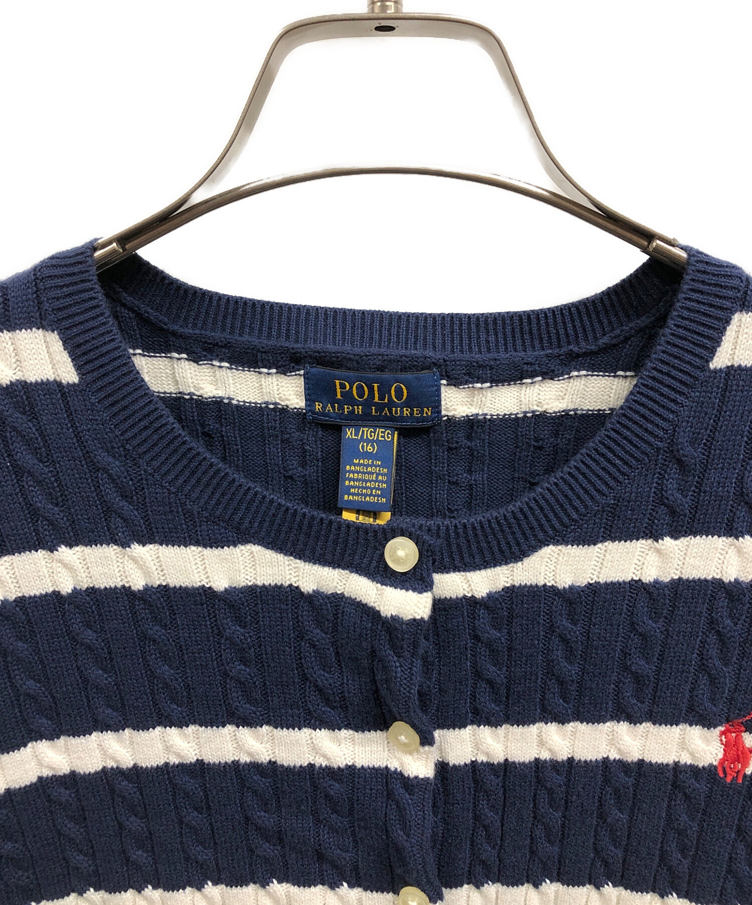 Polo Ralph Lauren ボーダー カーディガン 中古・古着通販】POLO RALPH LAUREN (ポロ・ラルフローレン) ケーブル