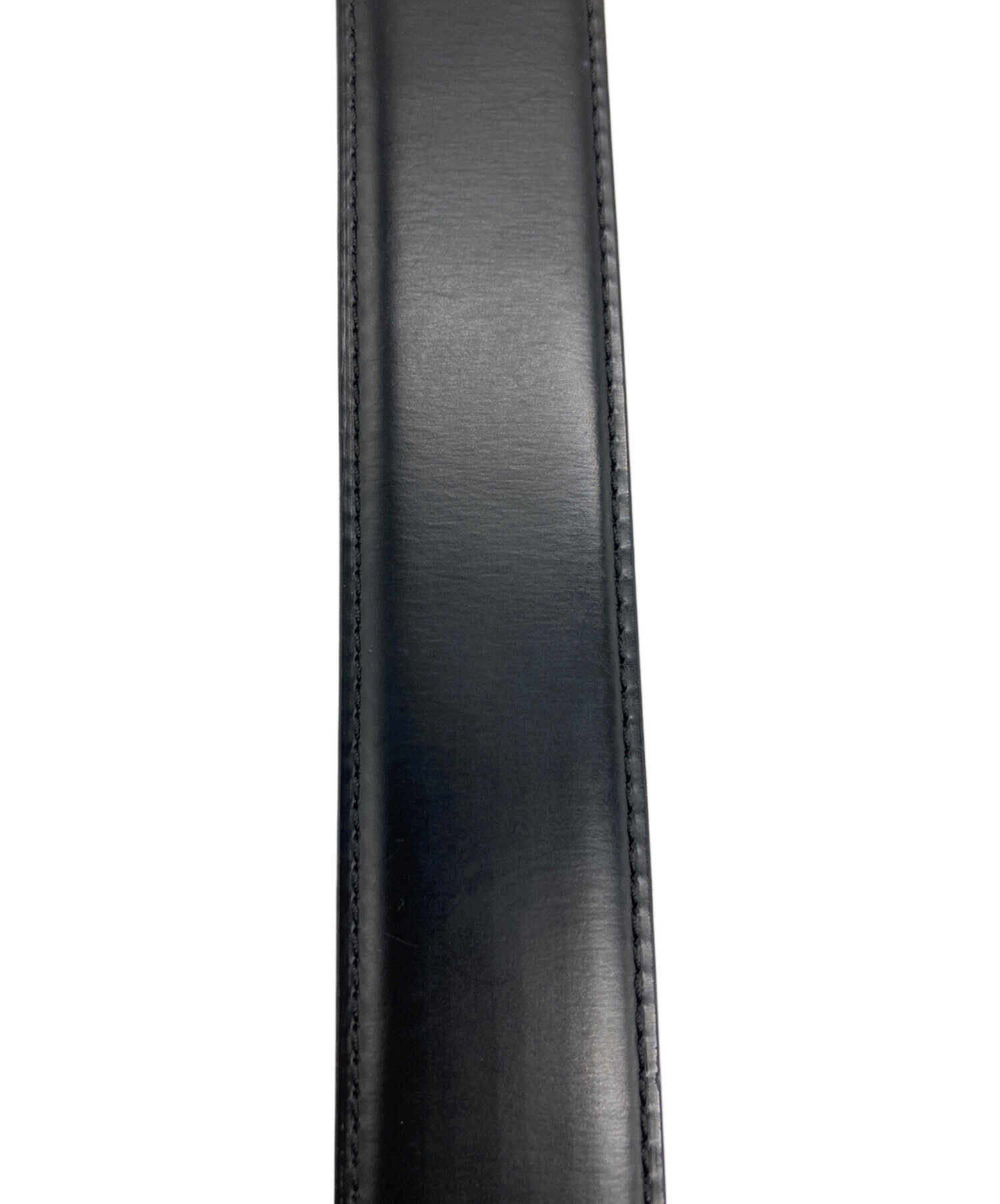 【鑑定済み】Cartier レザーベルト ブラック メンズ 中古・古着通販】Cartier (カルティエ) Cアロンジェ レザーベルト