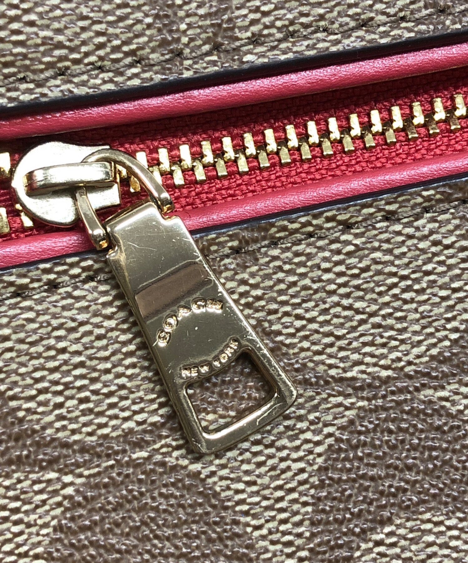 中古・古着通販】COACH (コーチ) 2WAYバッグ/COACH ベージュ×ピンク