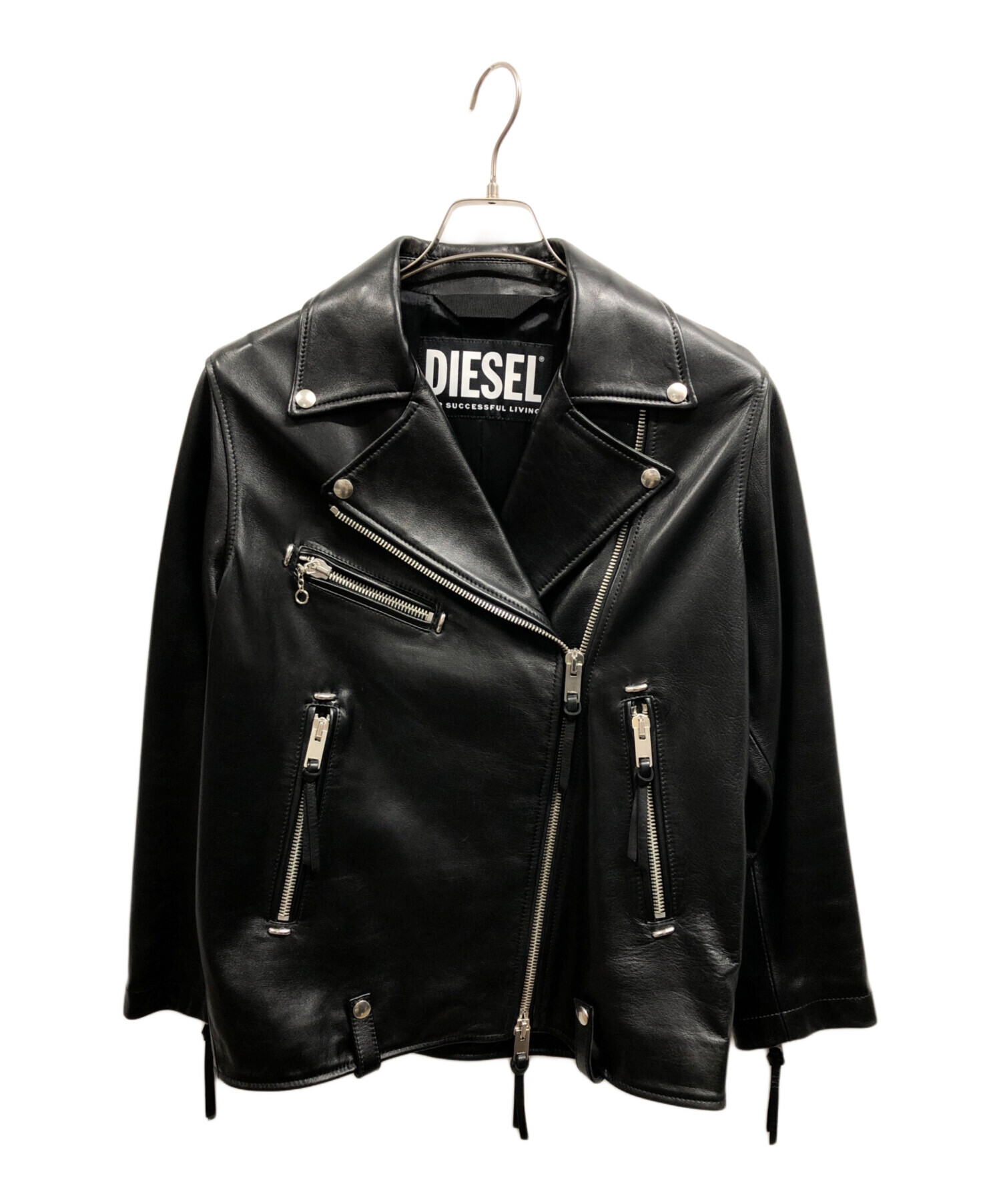 未使用　現行　DIESEL ラムレザー　ライダース ジャケット　タグ付き 中古・古着通販】DIESEL (ディーゼル) L-EDMEA-Aラムレザーライダース