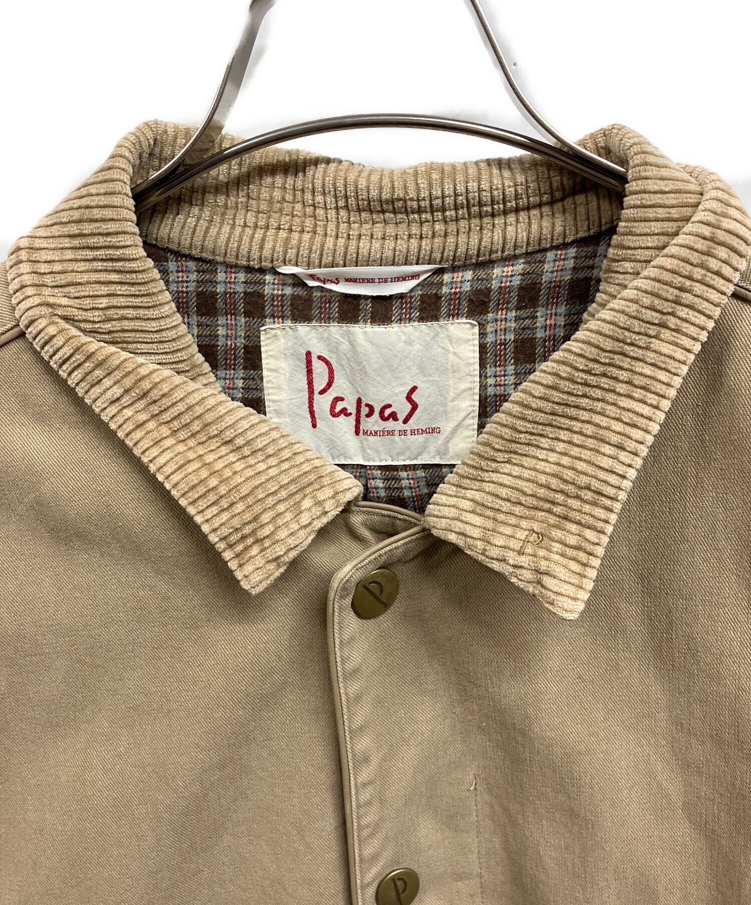 中古・古着通販】PAPAS (パパス) 襟コーデュロイカバーオール/PAPAS