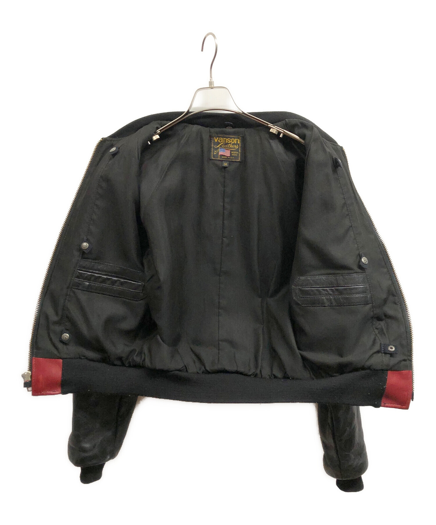 中古・古着通販】VANSON (バンソン) レザージャケット ブラック サイズ