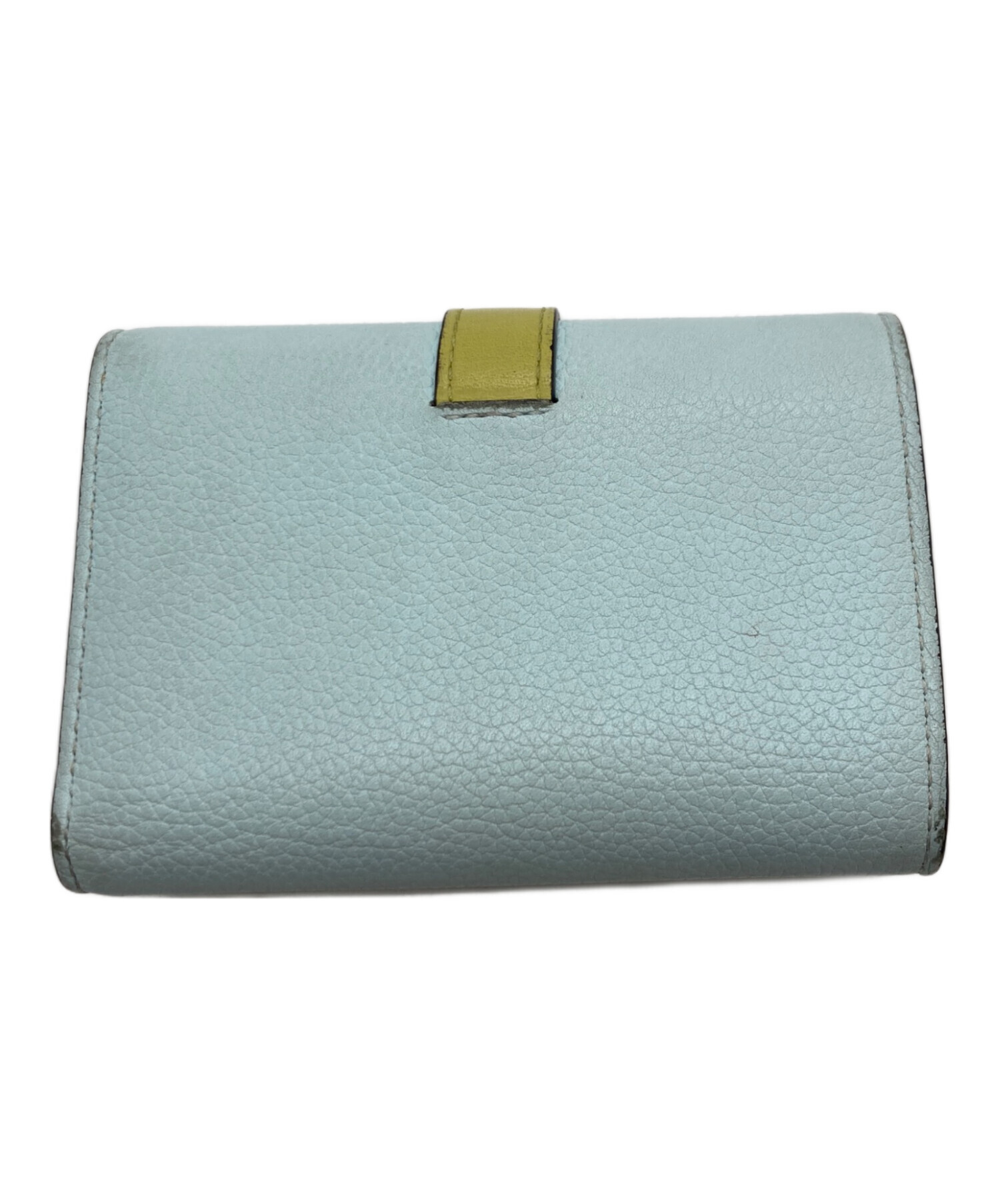 中古・古着通販】LOEWE (ロエベ) 3つ折り財布 ライトブルー・イエロー