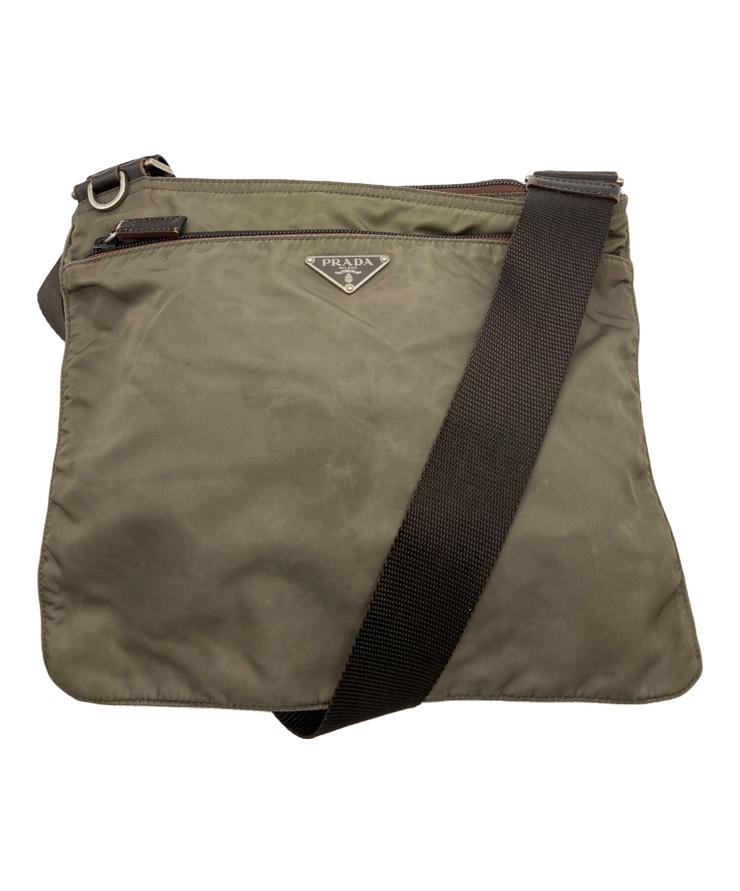 『本日限定処分セール』PRADA プラダ ショルダーバッグ カーキ 中古・古着通販】PRADA (プラダ) ショルダーバッグ/PRADA カーキ