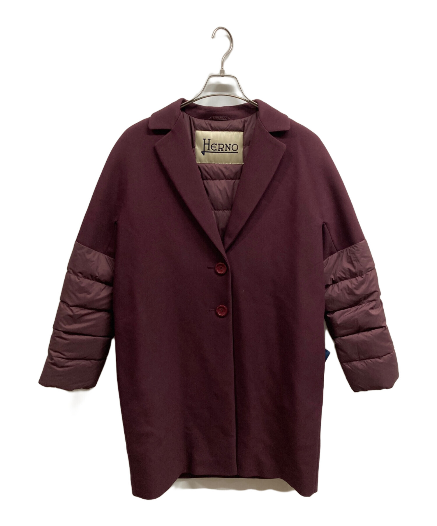 HERNO ダウンジャケット ボルドー 中古・古着通販】HERNO (ヘルノ) ダウンコート/HERNO ボルドー サイズ
