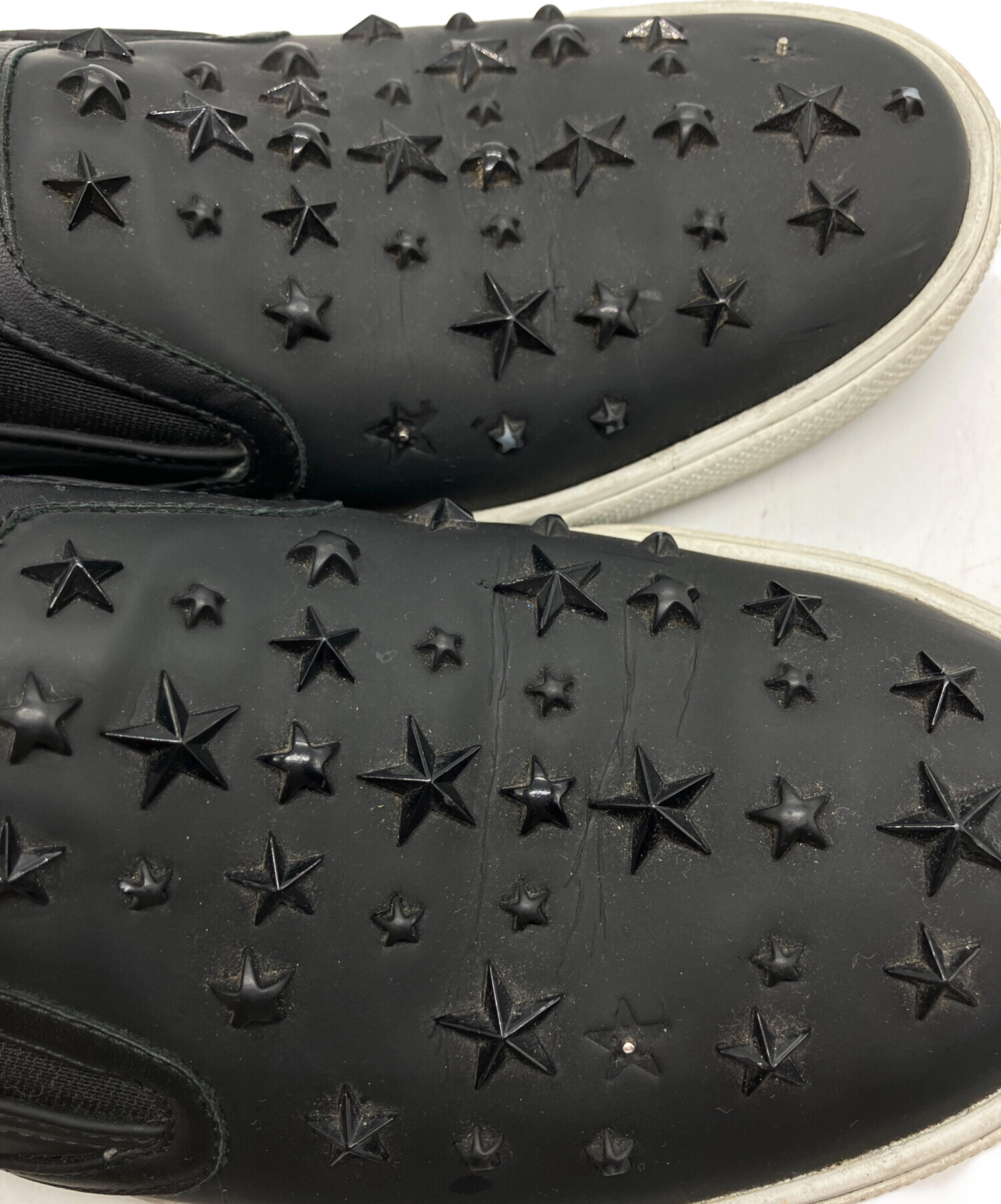 JIMMY CHOO ジミーチュウ ウィングチップ スリッポン 39 黒 おじ靴 中古・古着通販】Jimmy Choo (ジミーチュウ) スリッポン/Jimmy Choo
