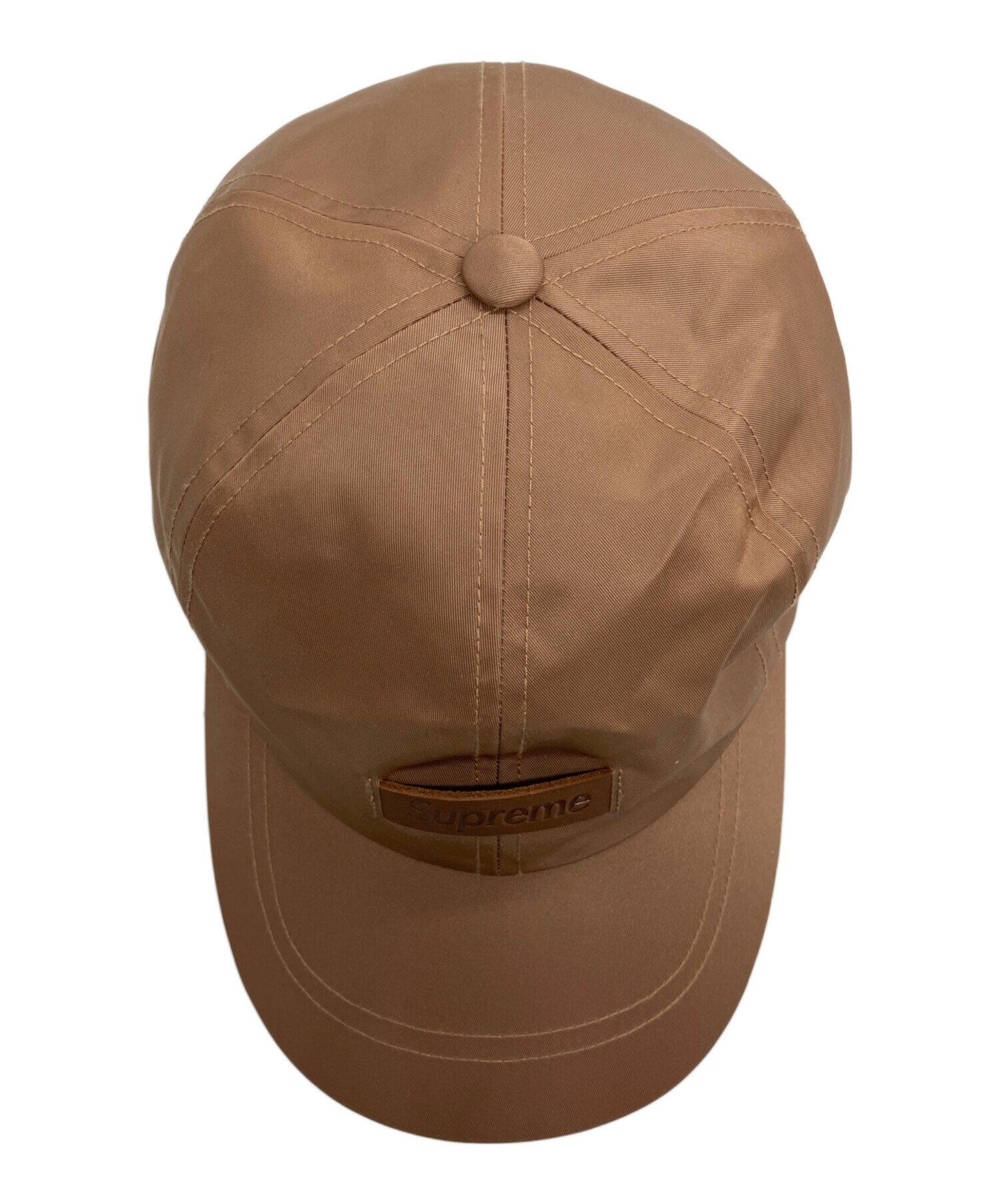 Supreme キャンプキャップ ベージュ レザーバイザー 中古・古着通販】Supreme (シュプリーム) レザーパッチ6パネル