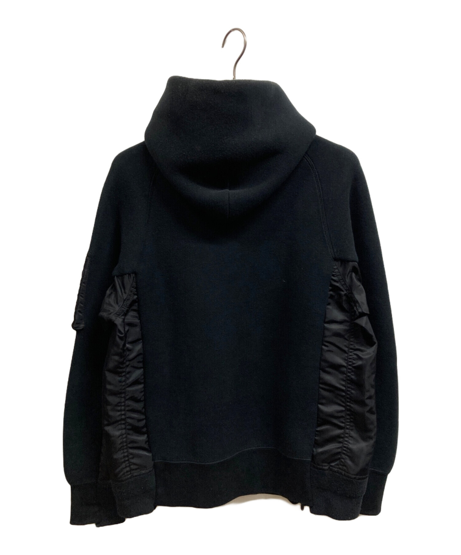 中古・古着通販】sacai (サカイ) Sponge Sweat x MA-1 Hoodie ブラック