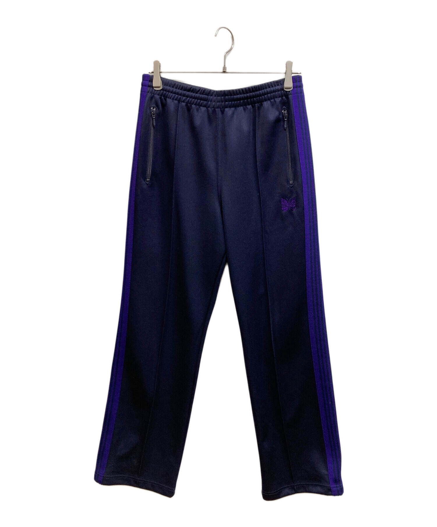 Needles トラックパンツ ネイビー パープル S 中古・古着通販】Needles (ニードルズ) トラック パンツ - ポリ