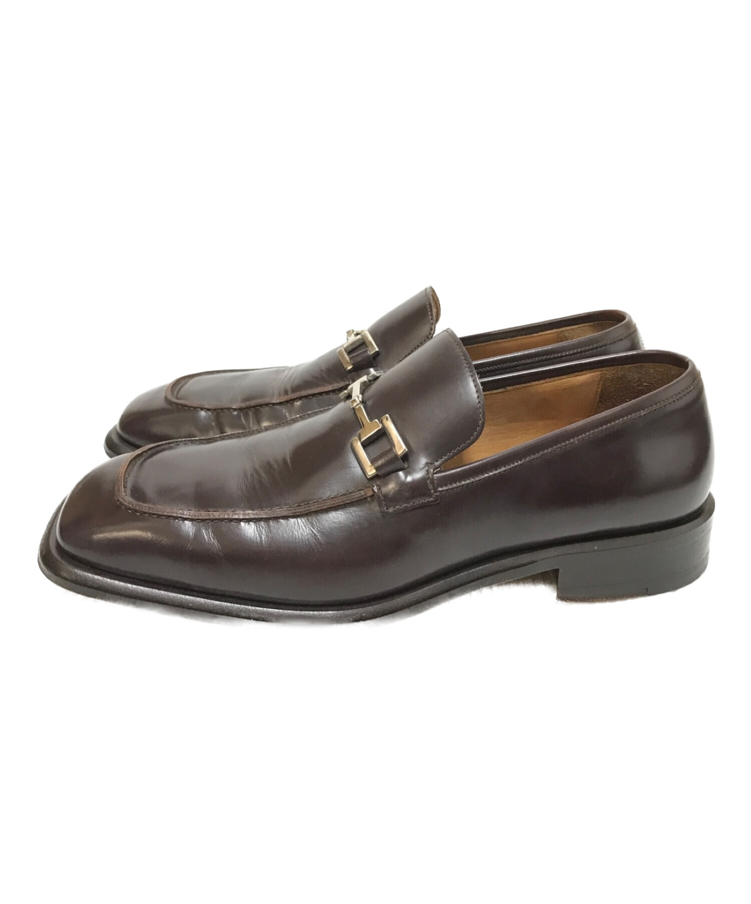 中古・古着通販】GUCCI (グッチ) スクエアトゥホースビットローファー 