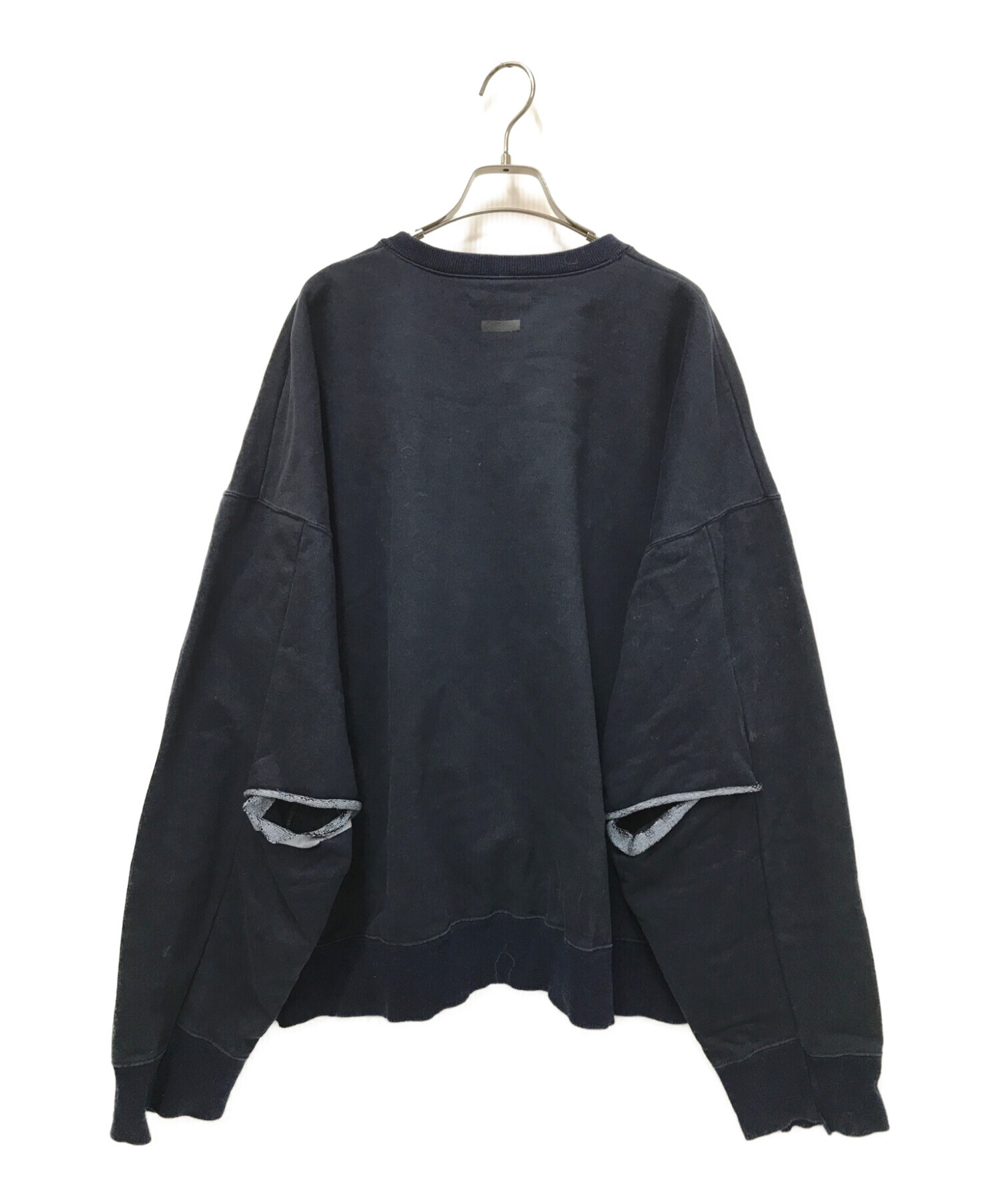 stein / DIVIDE SLEEVE V NECK SWEAT LS/S/コットン/ブラック/ST.137// 中古・古着通販】stein (シュタイン) DIVIDE SLEEVE V NECK SWEAT
