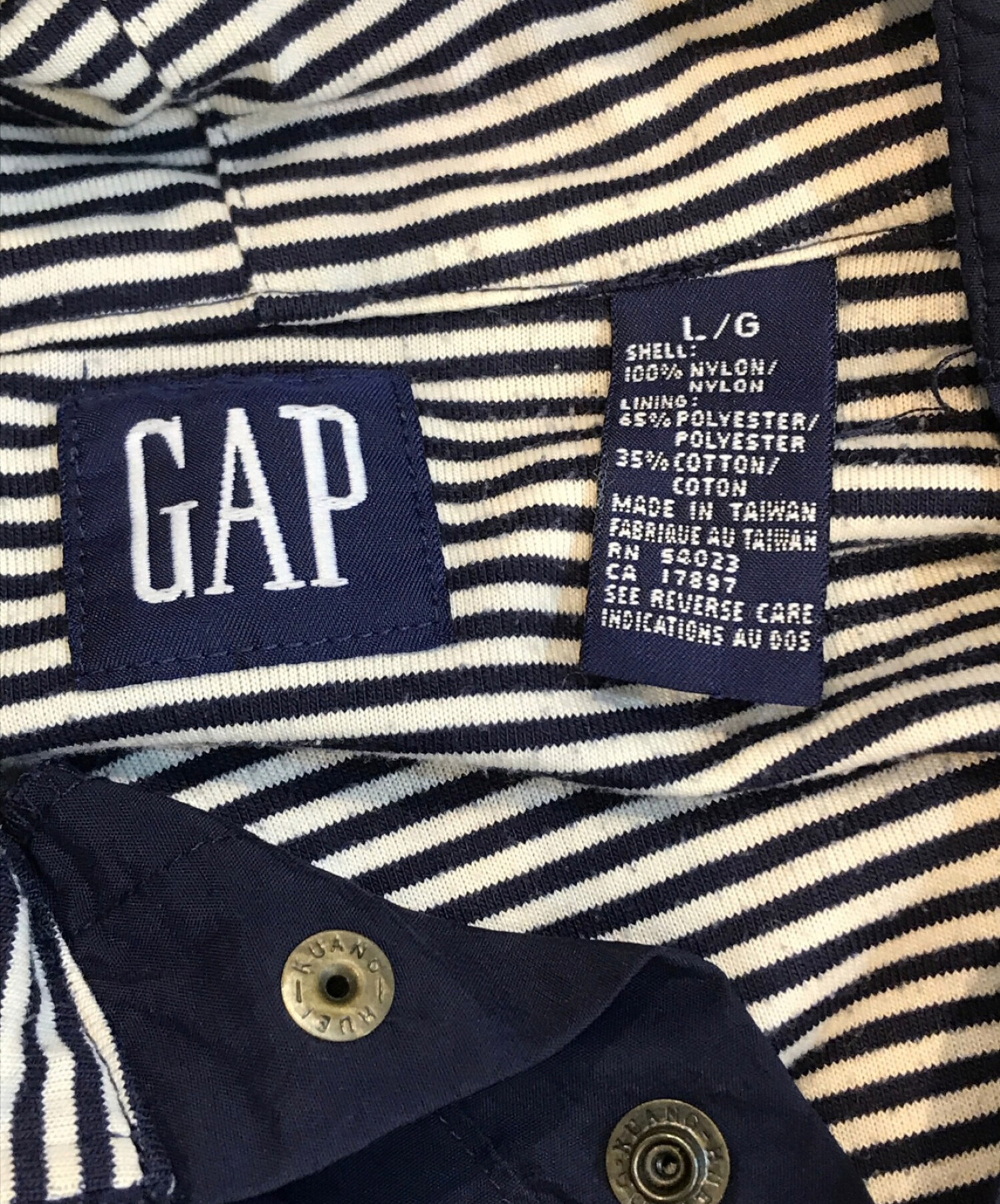 OLD GAP アノラック マウンテンパーカー ボーダー L 00s 90's GAP コットンアノラックパーカー ボーダー柄ou-462｜VINTAGE