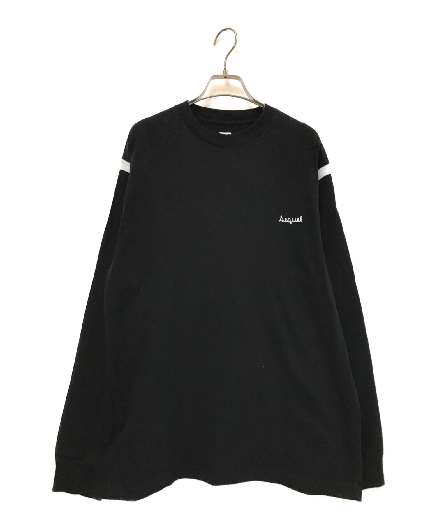 中古・古着通販】SEQUEL (シークエル) ロゴ刺繍カットソー ブラック