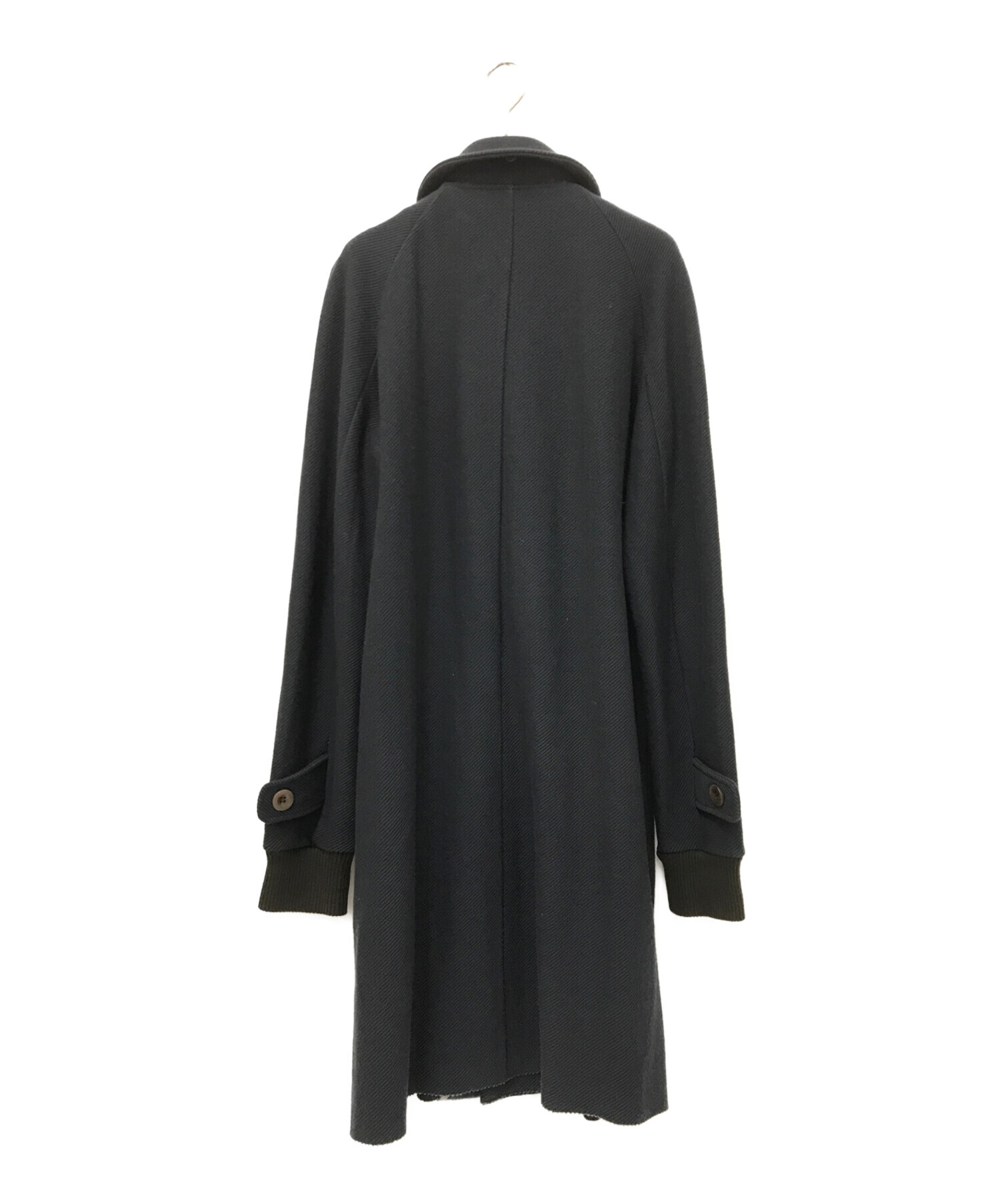 中古・古着通販】sacai (サカイ) ウールリブコート ネイビー サイズ:2