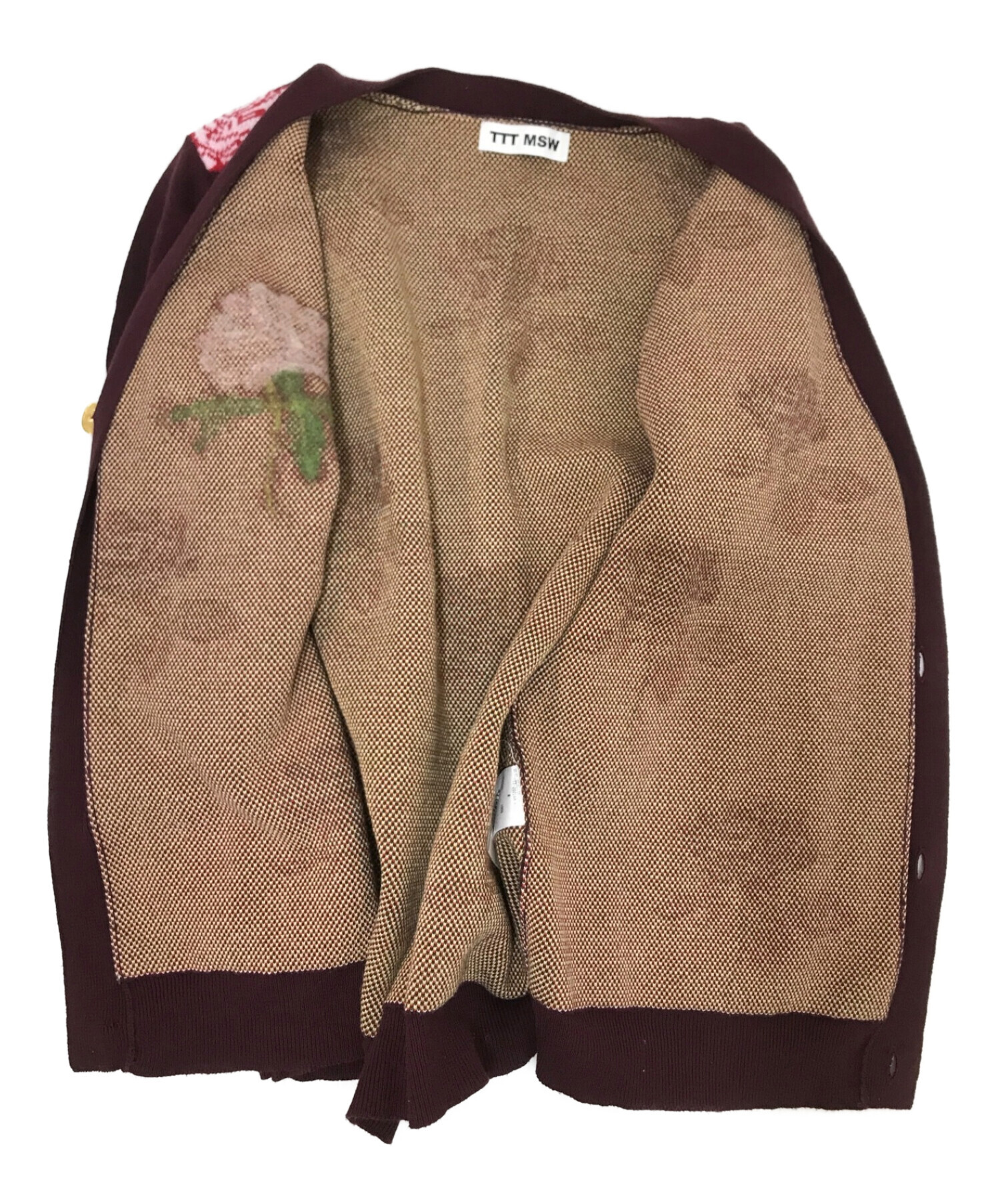 中古・古着通販】TTT MSW (ティー) 22AW Rose Jacquard Knit Cardigan