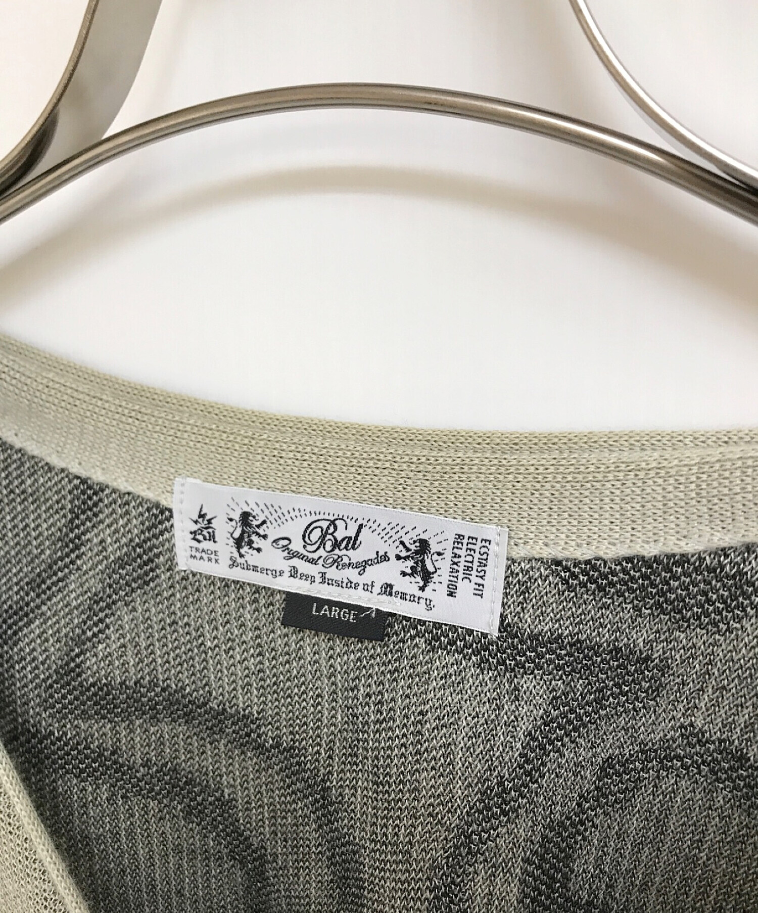 中古・古着通販】BAL (バル) JACQUARD RAMIE CARDIGAN グレー サイズ:L 